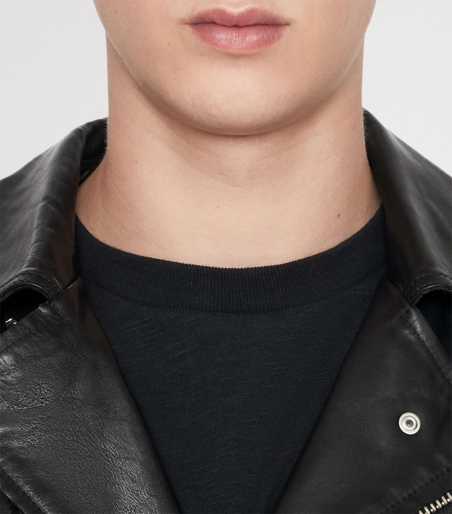 AllSaints Mens Neo Leather Biker Jacket Black Image 5