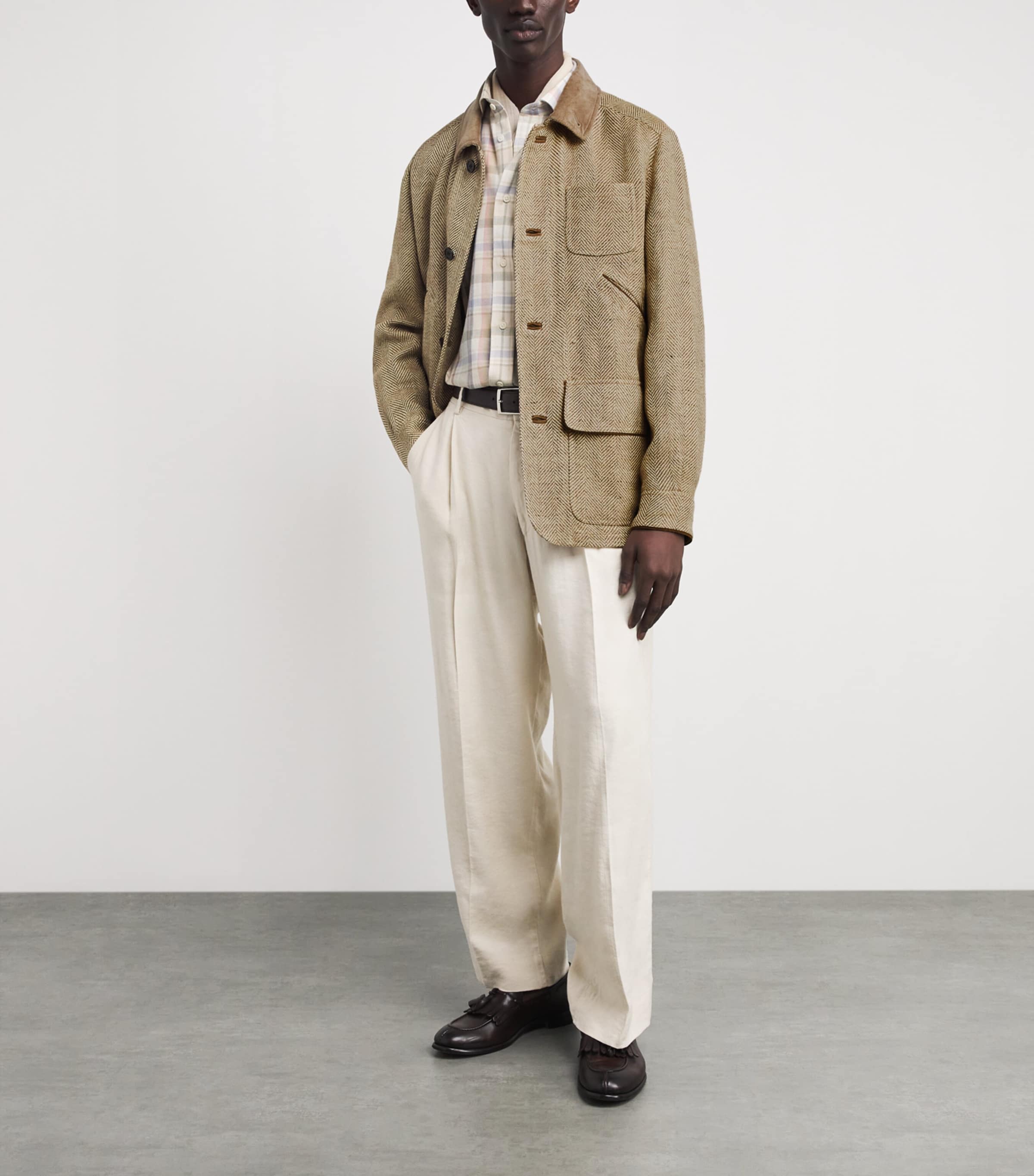 Ralph Lauren Purple Label Mens Linen Field Jacket Brown Image 2