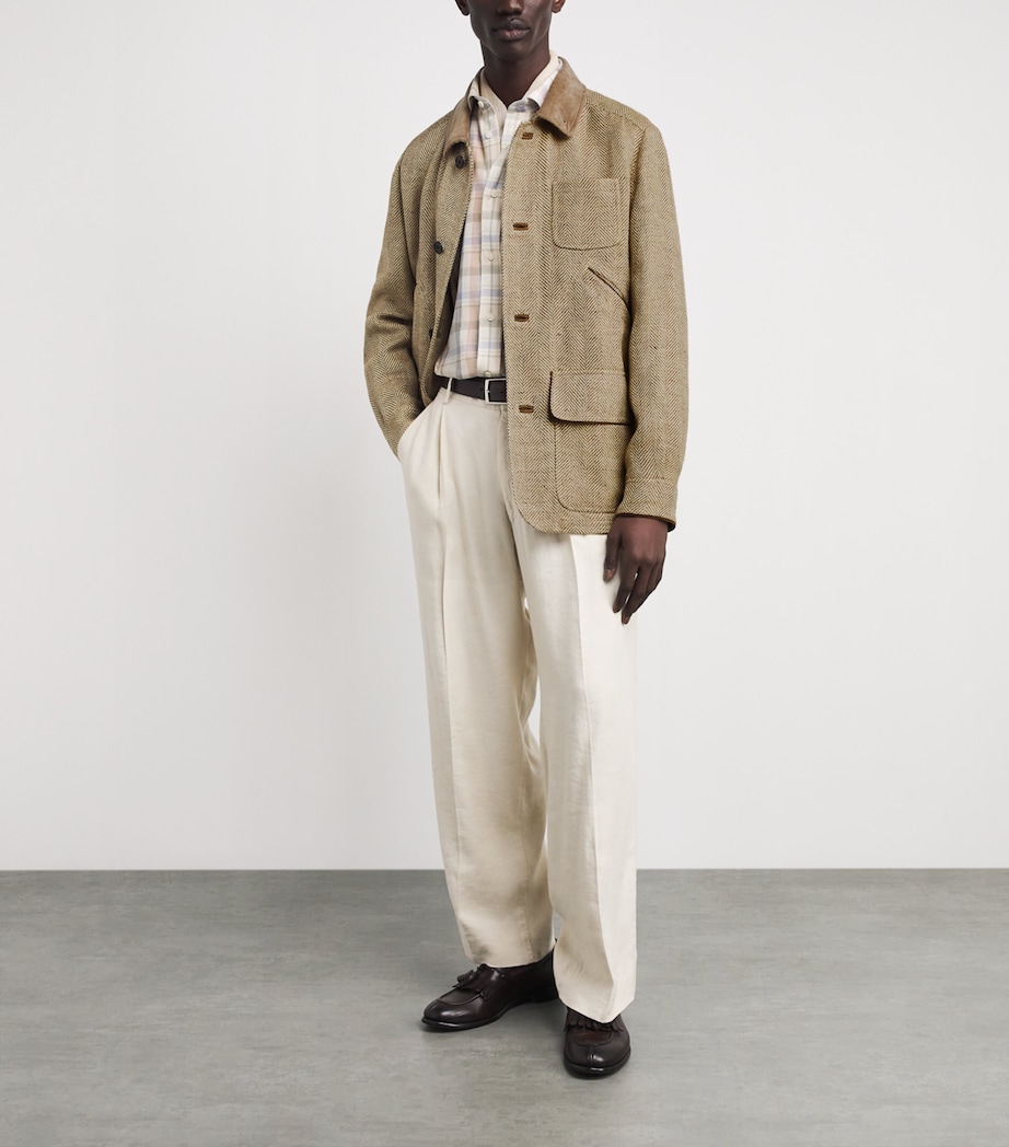Ralph Lauren Purple Label Mens Linen Field Jacket Brown Image 2