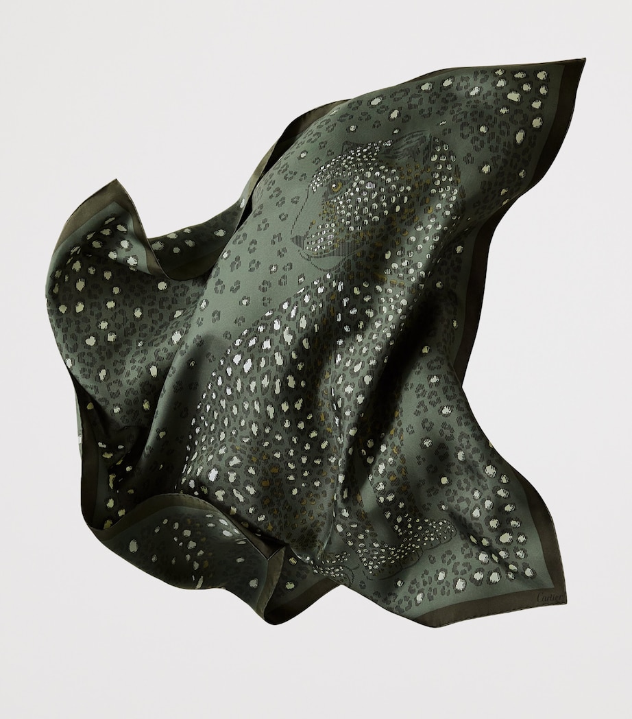 Silk Panthère Dots Scarf GREEN Image 2