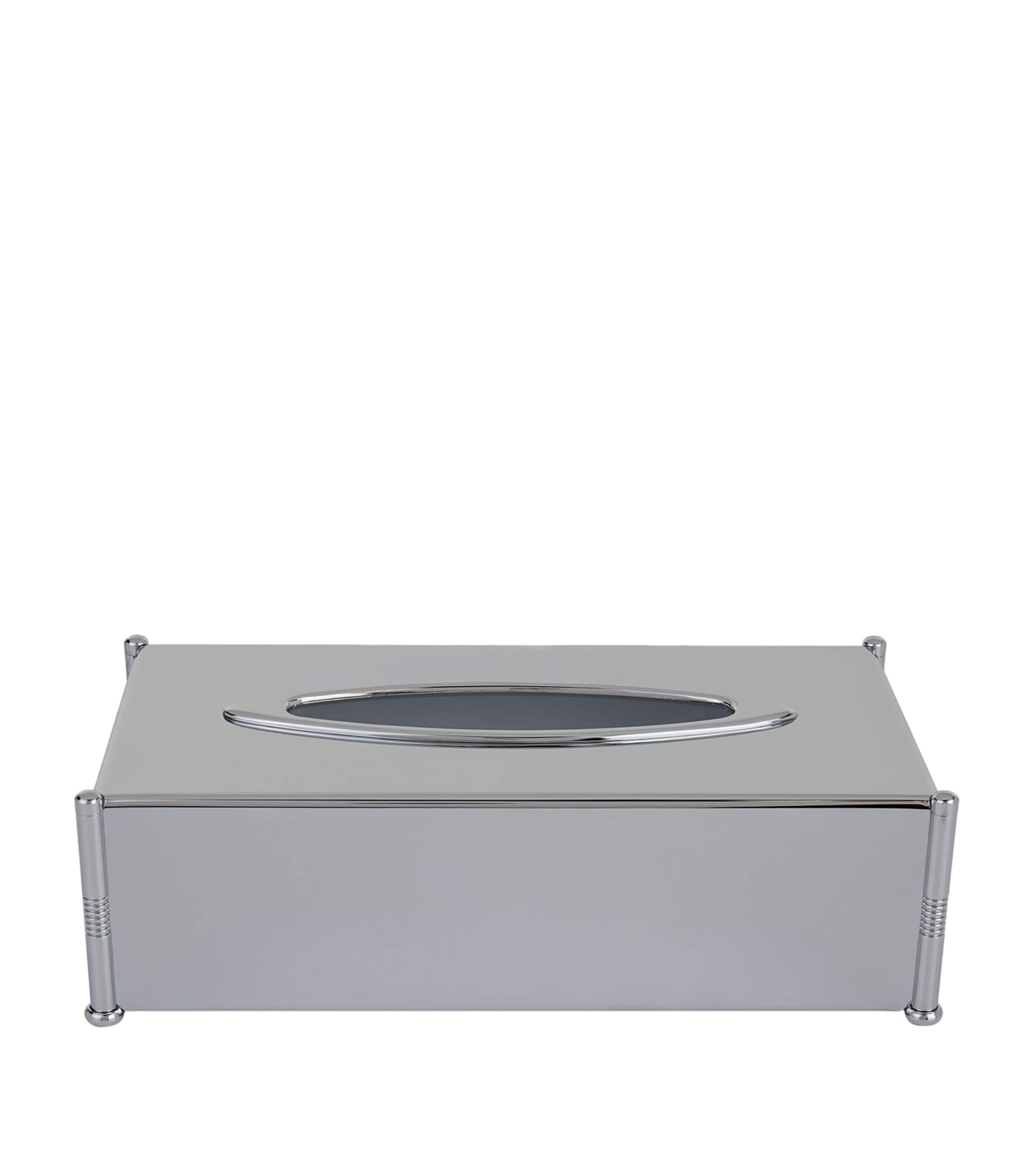 Cylinder Chrome Tissue Box SILVER Image 1