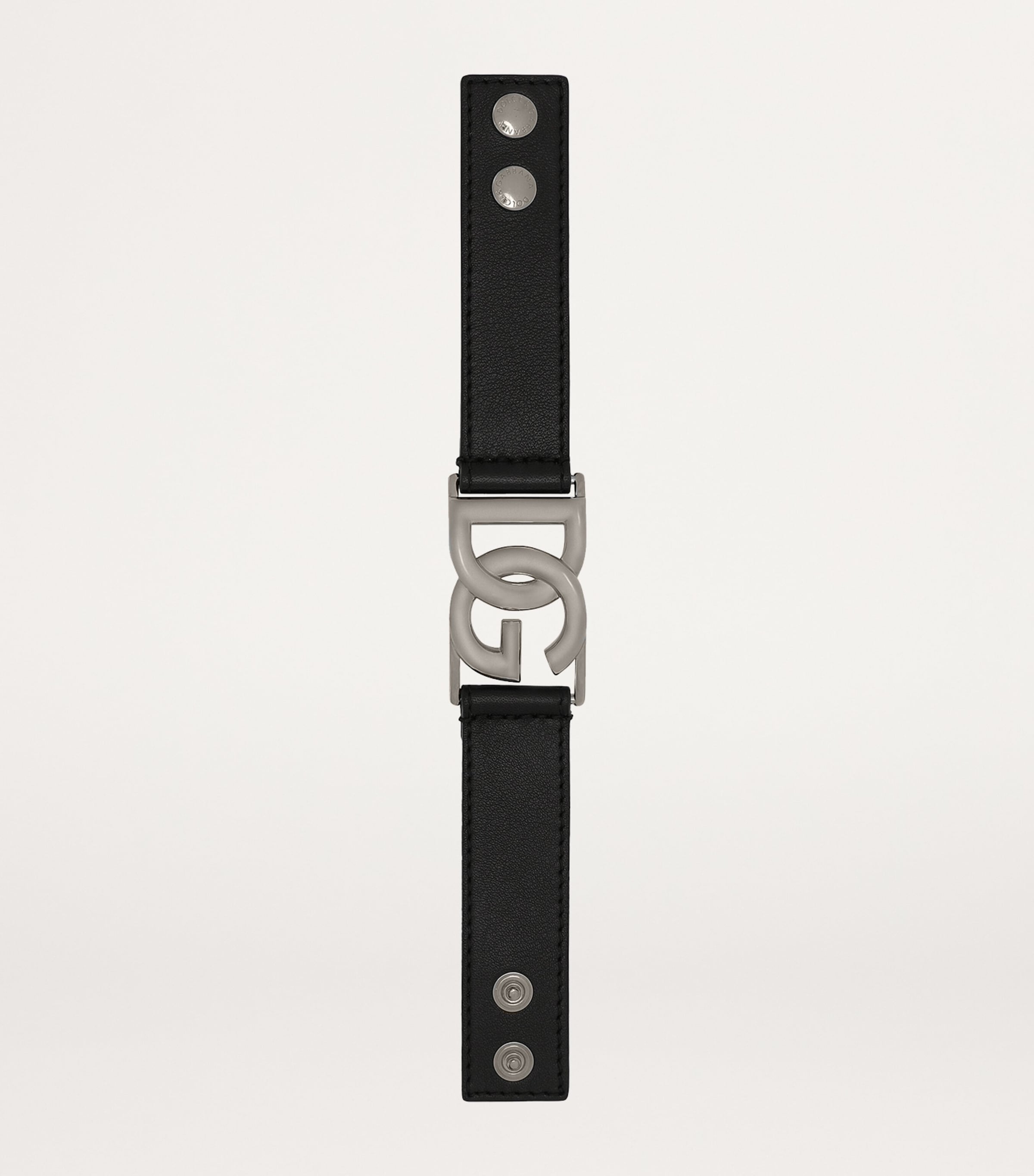 Leather Logo Bracelet 8E912-BLACK/DARK GRE Image 3