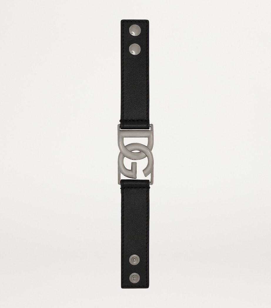 Leather Logo Bracelet 8E912-BLACK/DARK GRE Image 3