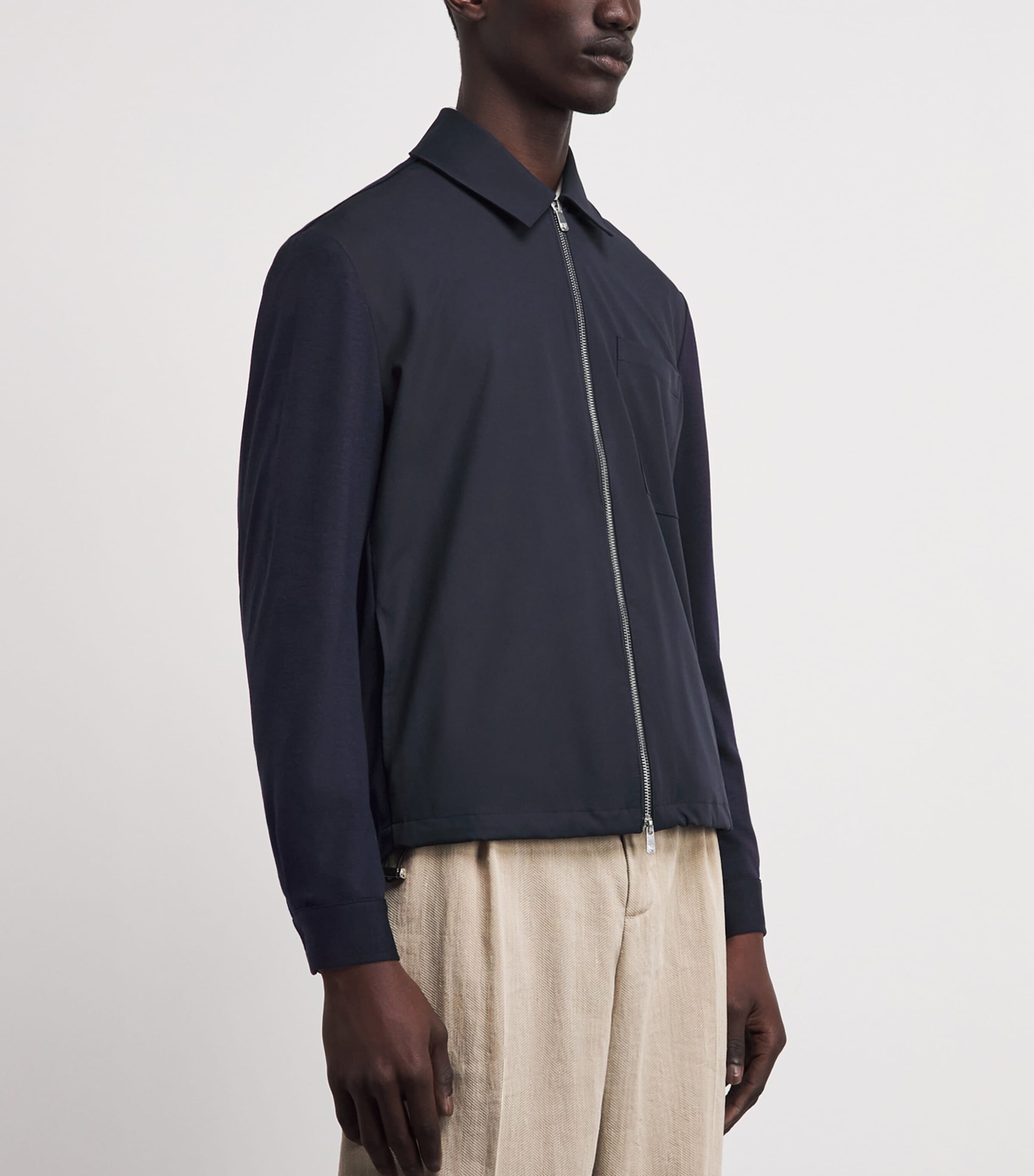 Marco Pescarolo Mens Wool Technical Jacket Navy Image 4