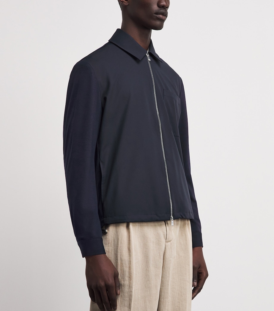 Marco Pescarolo Mens Wool Technical Jacket Navy Image 4