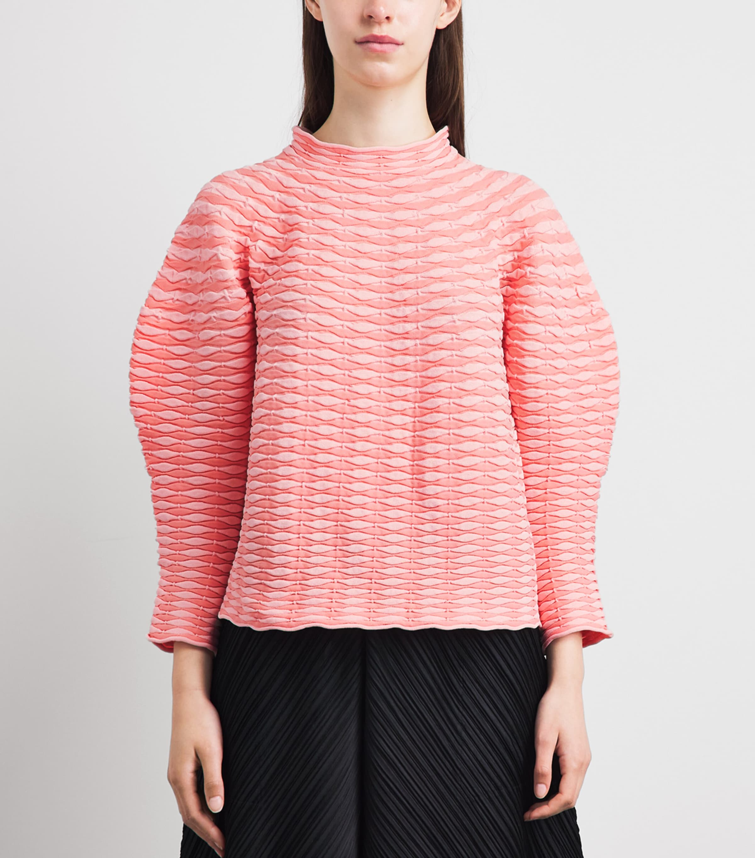 Pleats Please Issey Miyake Womens Colourful Mushroom Knit Top Light Pink Image 4