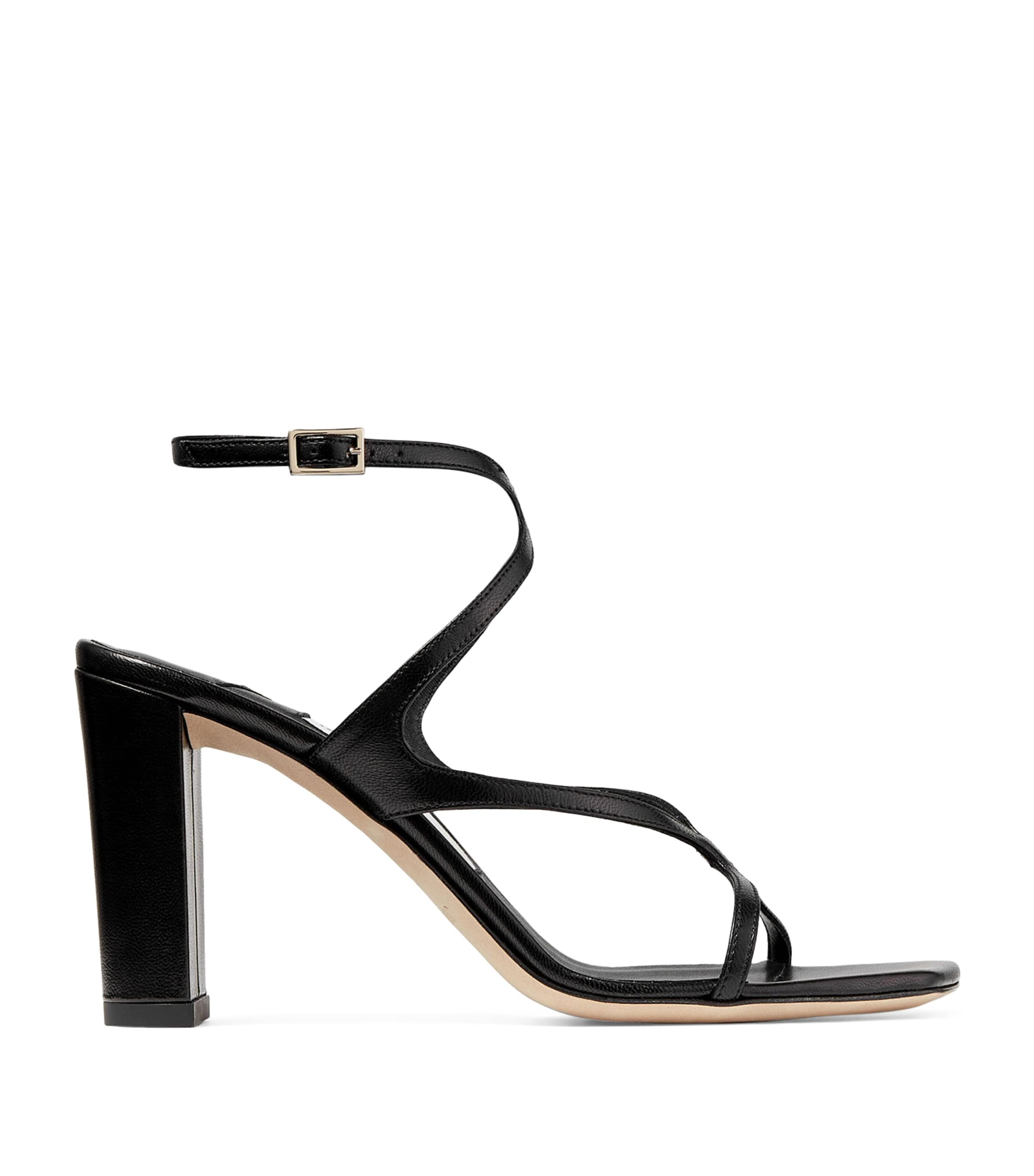 Jimmy Choo Azie 85 Leather Heeled Sandals In Black