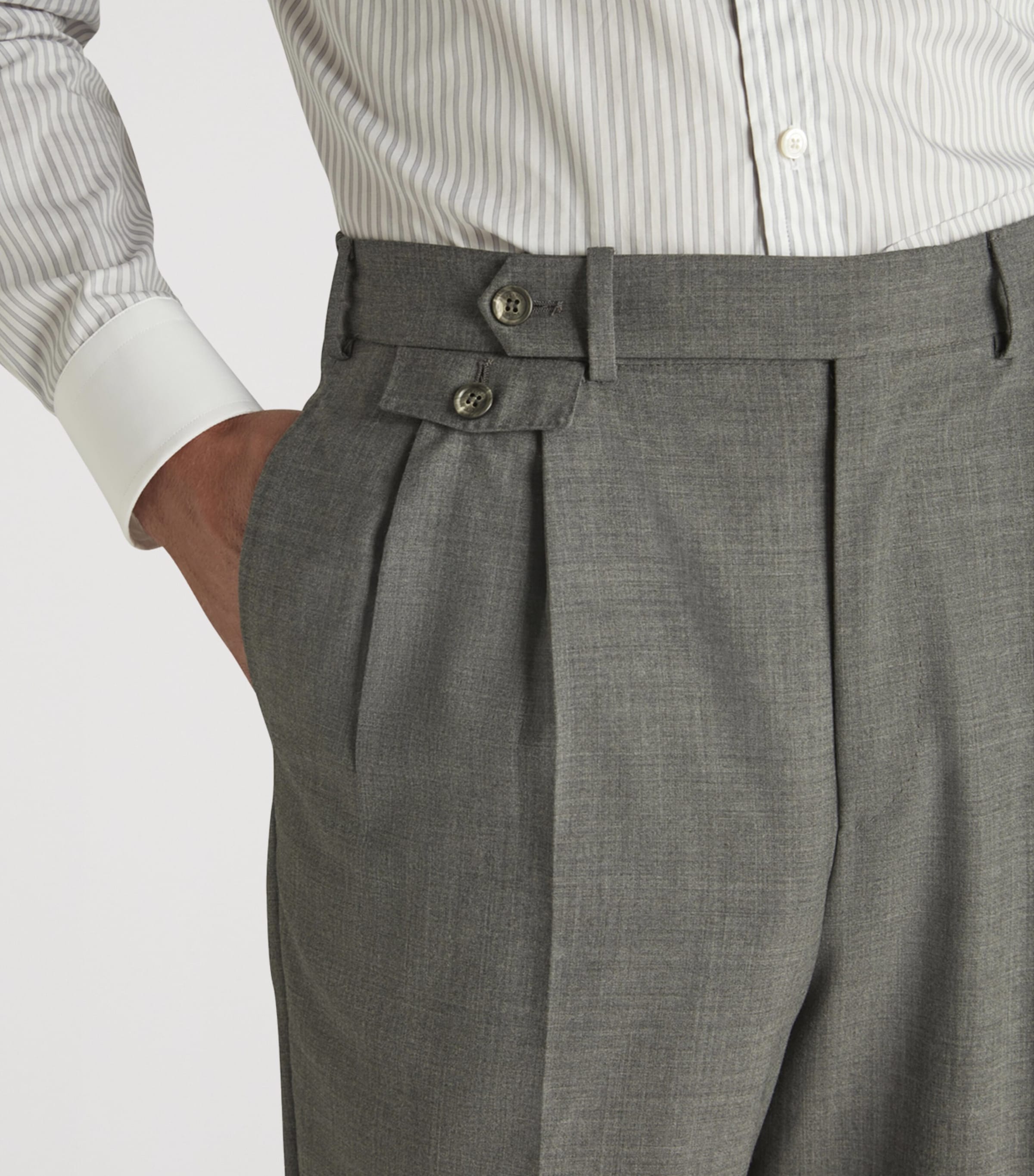 Wool-Cashmere Tailored Travel Trousers 037MID GREY Image 5