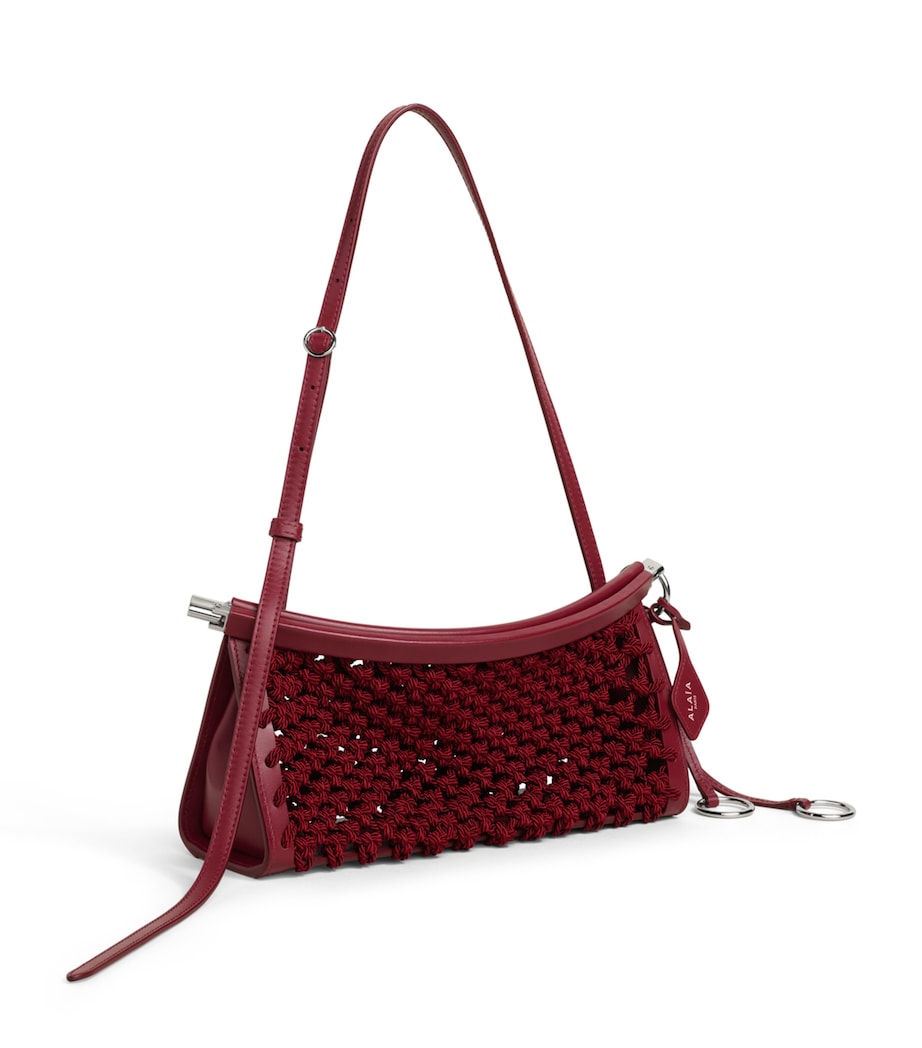 Alaïa Small Satin-Leather Le Click East West Shoulder Bag Bordeaux Image 2