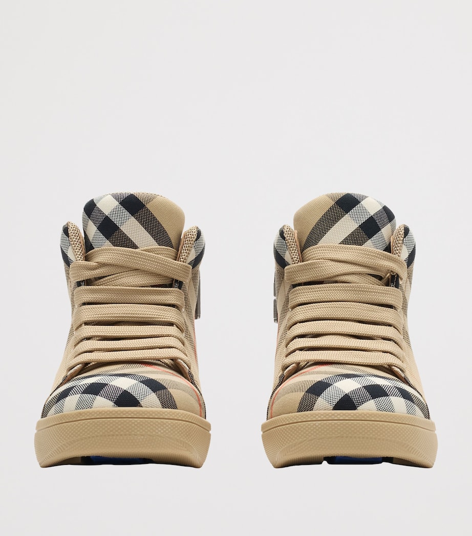 Cotton Check High-Top Sneakers SAND IP CHECK Image 3