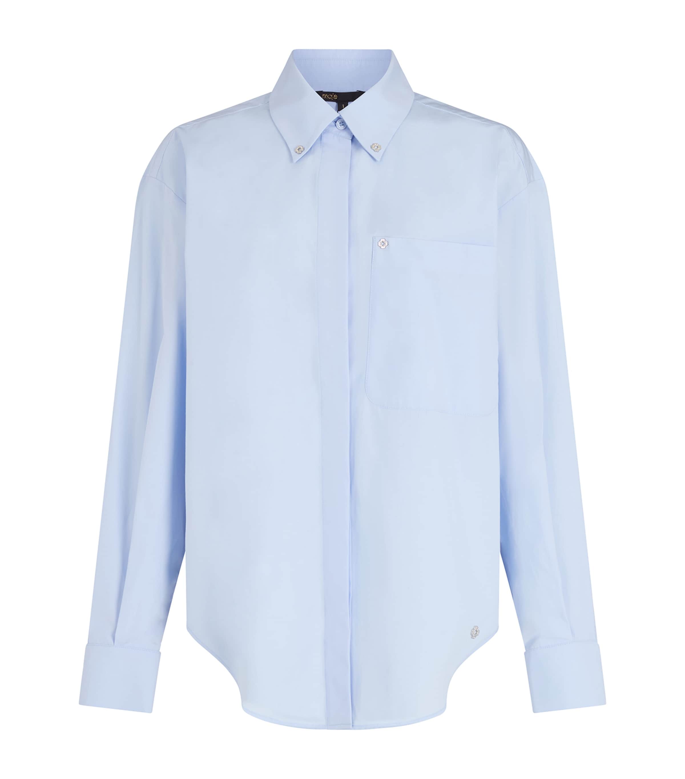 Cotton Long Poplin Shirt LIGHT BLUE Image 1