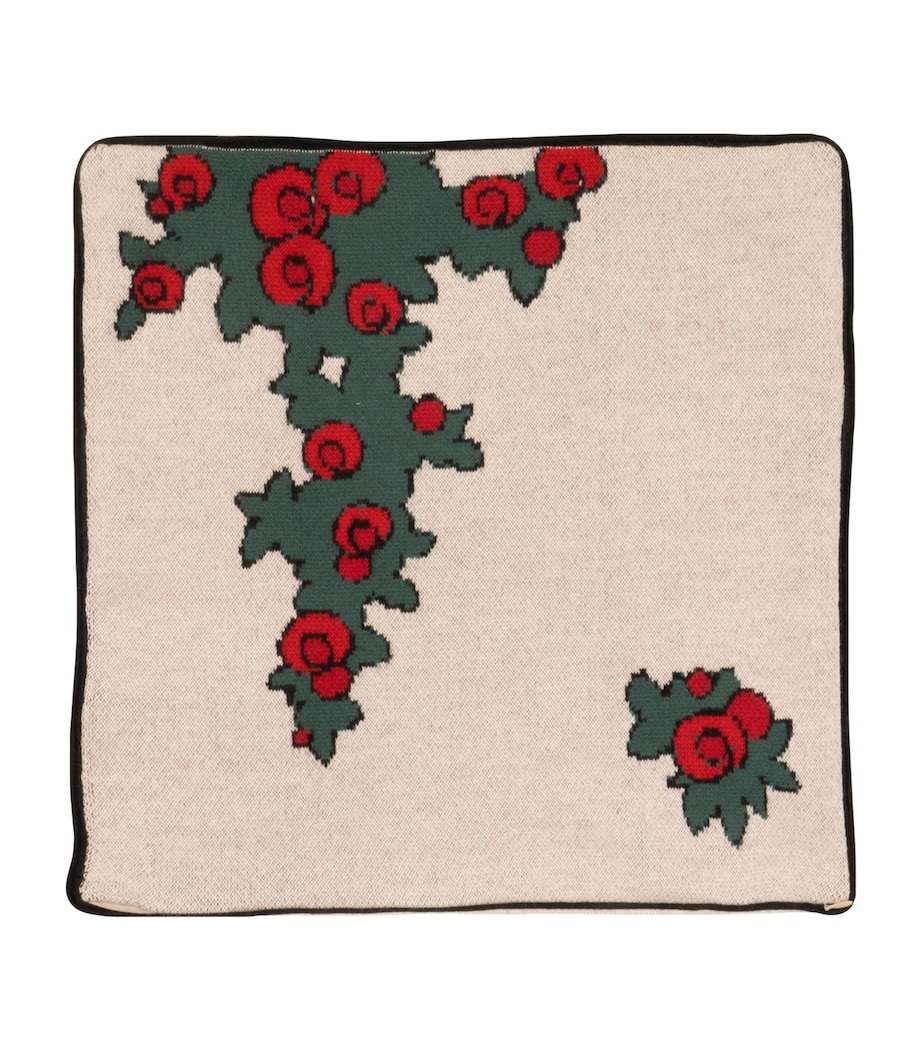 SAVED NY x Damien Nicolas Roux Roses Cushion (50cm x 50cm) Crem/green/red Image 1