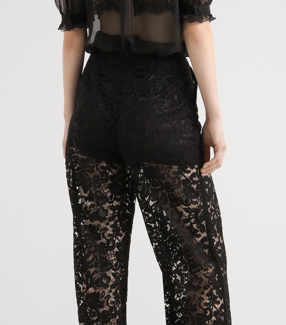 Dolce&Gabbana Womens Lace Wide-Leg Trousers Blac Image 5
