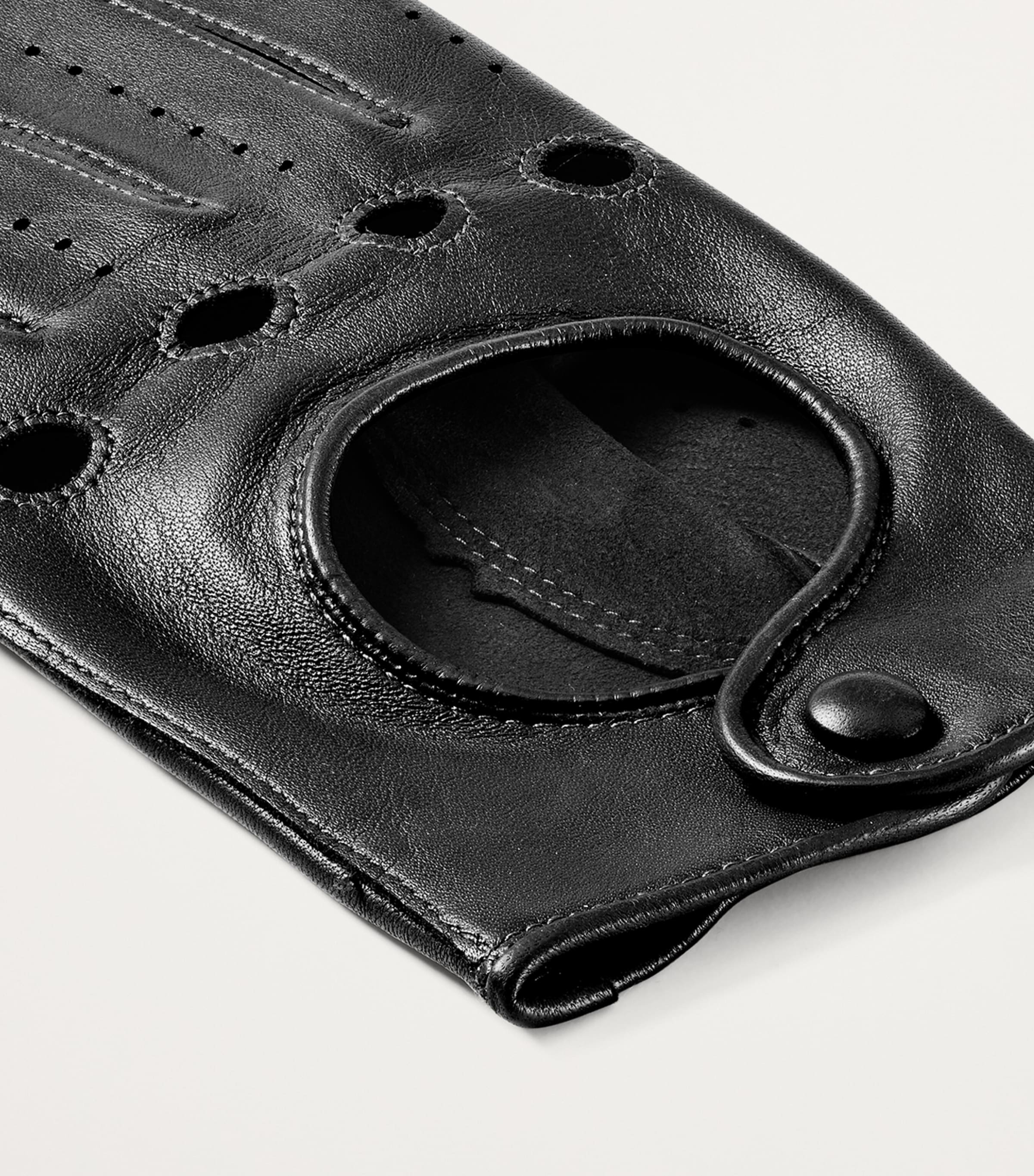 Men's Nappa Leather Driving Gloves (Large) BLACK Image 3