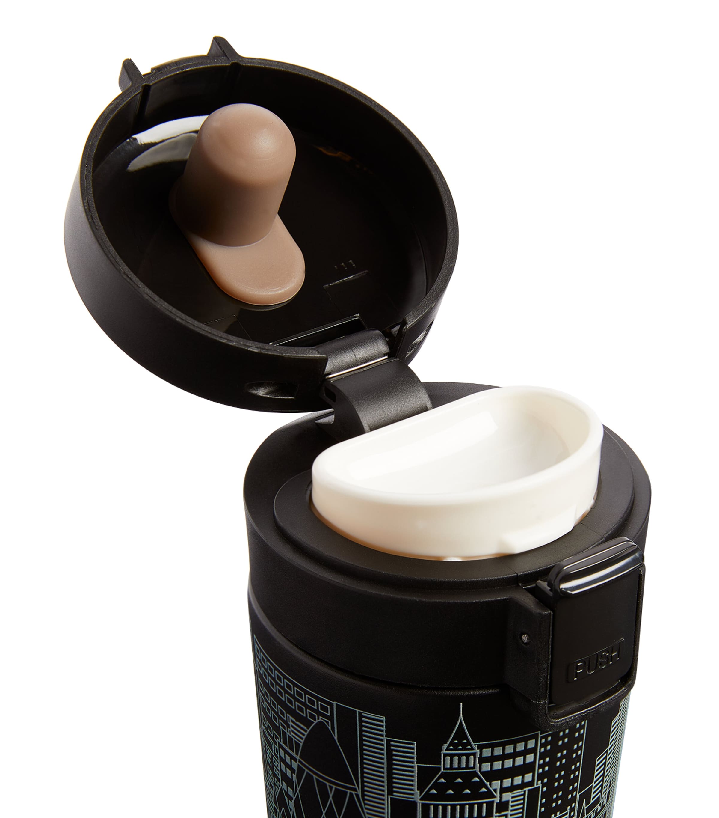 Harrods Skyline Travel Cup Black Image 2