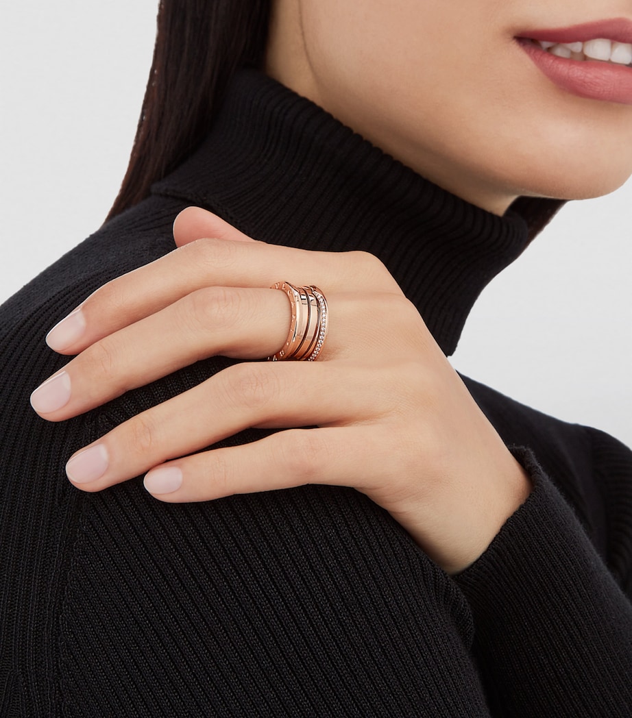 Rose Gold and Diamond B.zero1 Three-Band Ring PINK GOLD Image 6