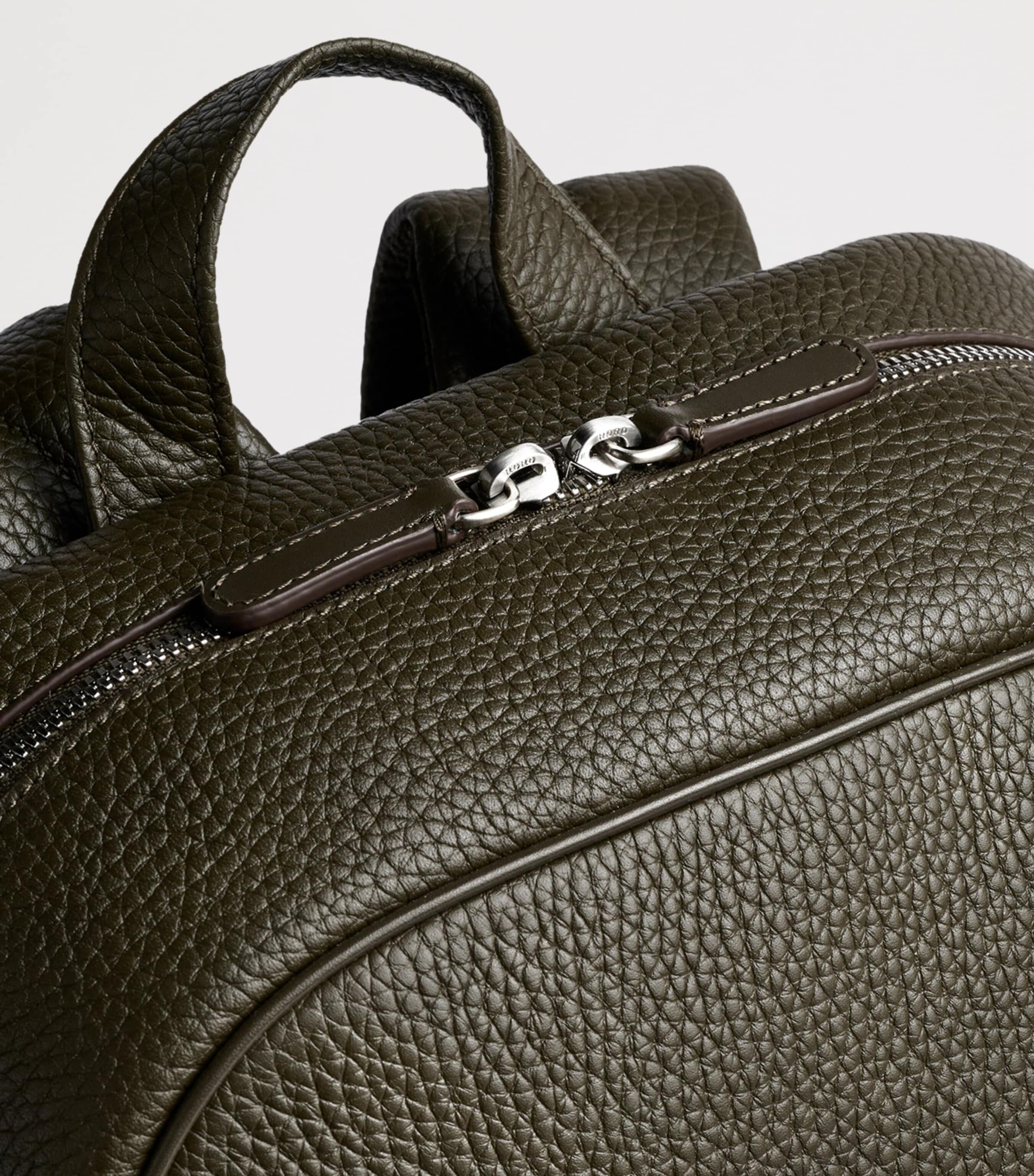 Carl Friedrik Leather Ayrton Backpack Olive Image 4