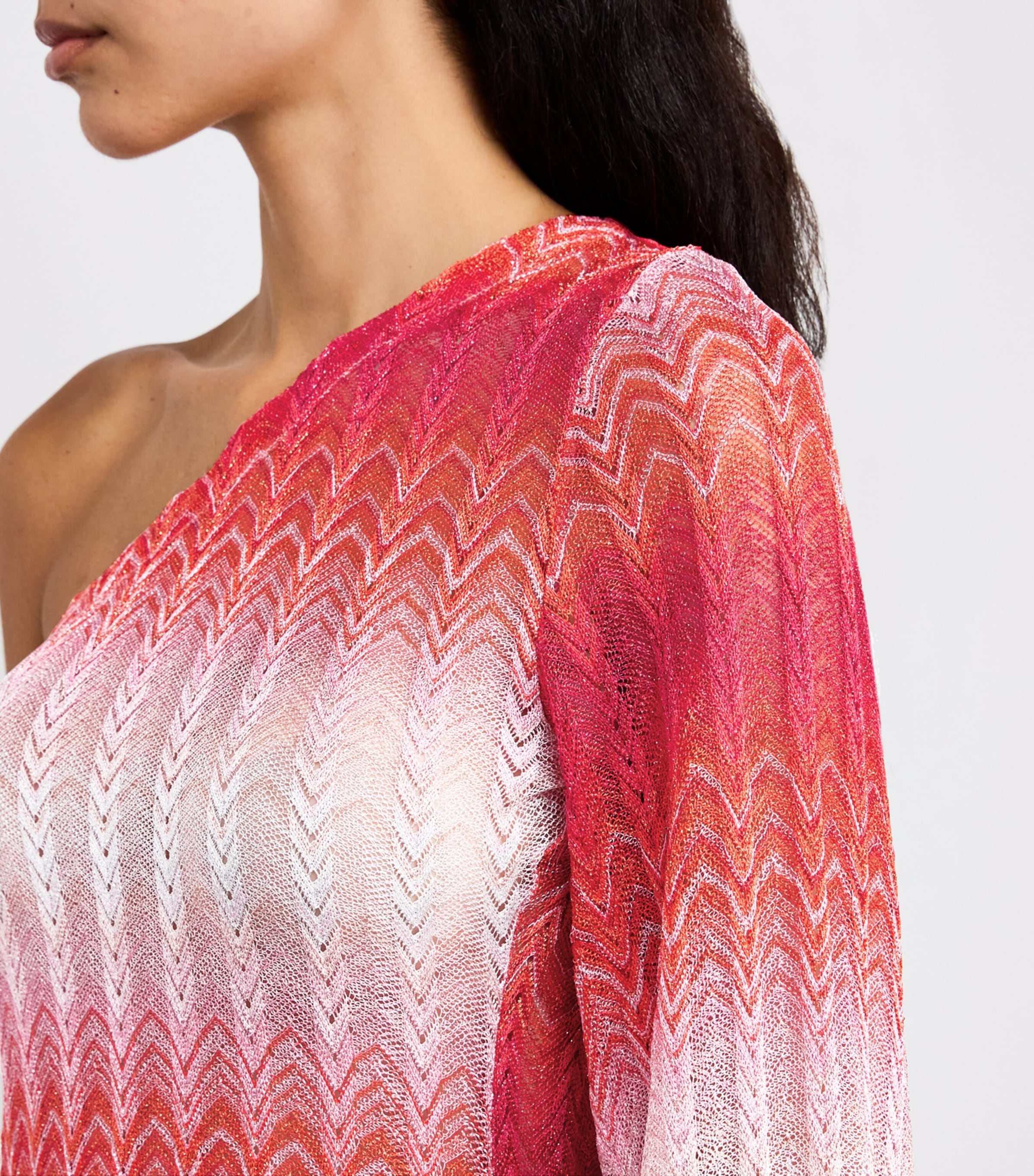 Ombré One-Shoulder Mini Dress S416Z MULTI RED Image 4