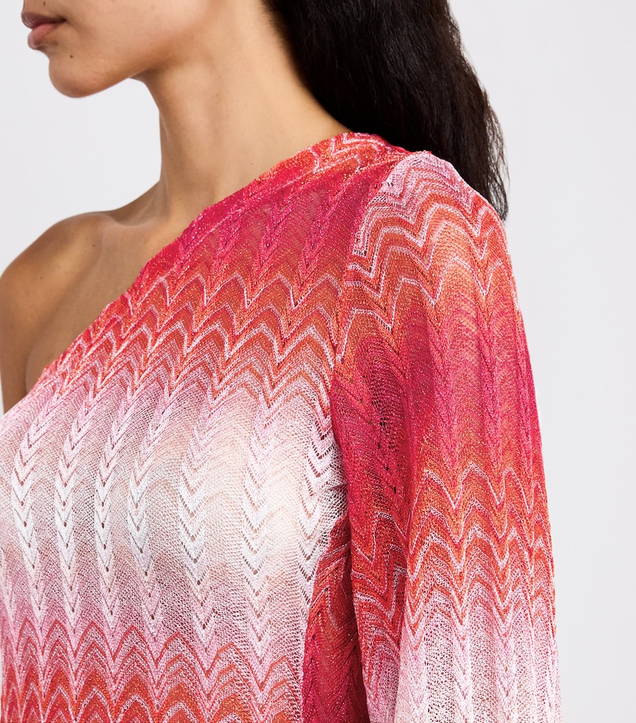 Ombré One-Shoulder Mini Dress S416Z MULTI RED Image 4