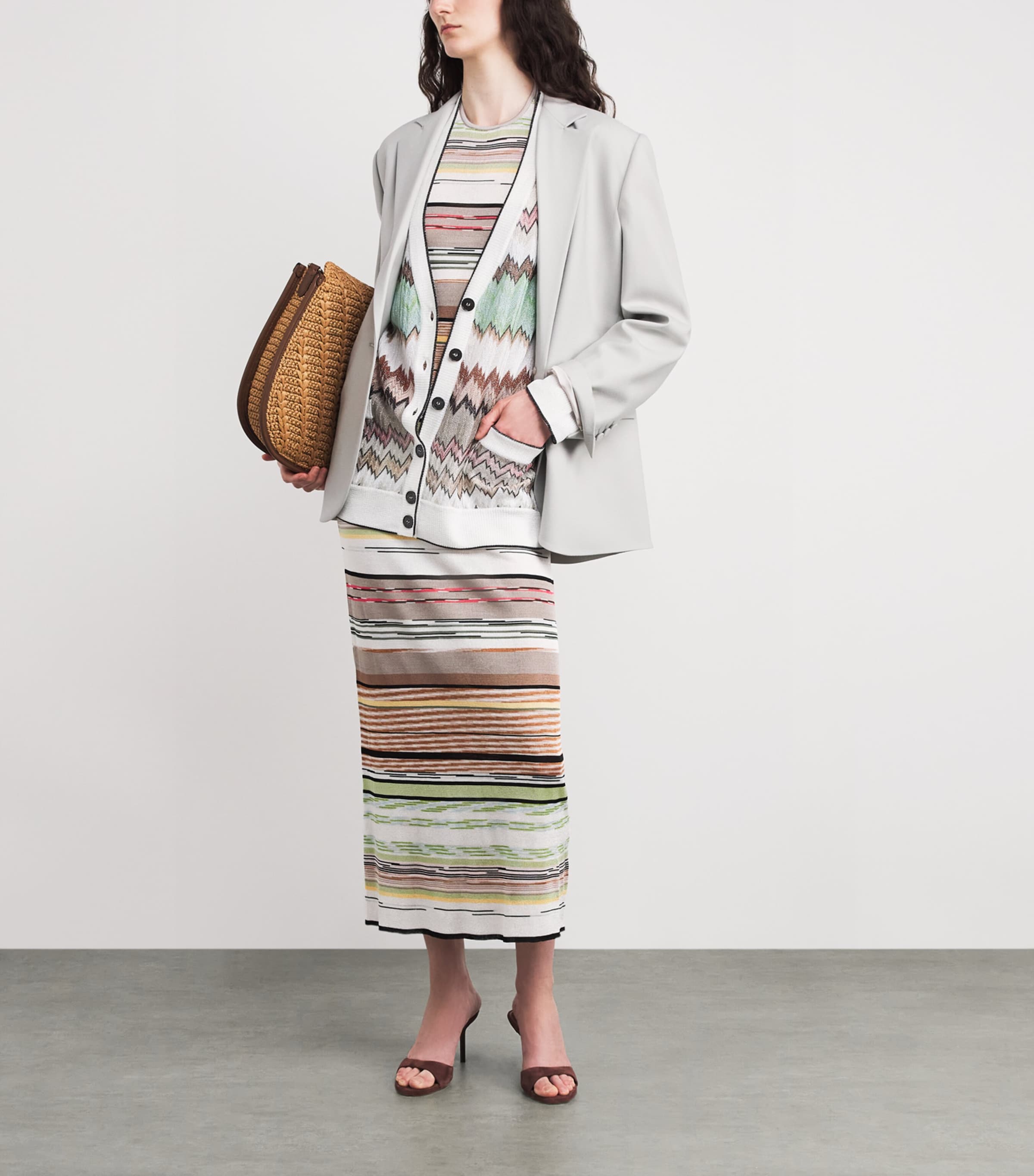 Snake V-Neck Cardigan SM9Y3 MULTI W WHITE Image 2