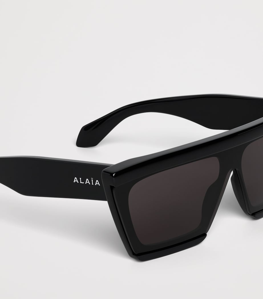 Alaïa Acetate Rectangle Mask 69 Sunglasses Noir Image 3