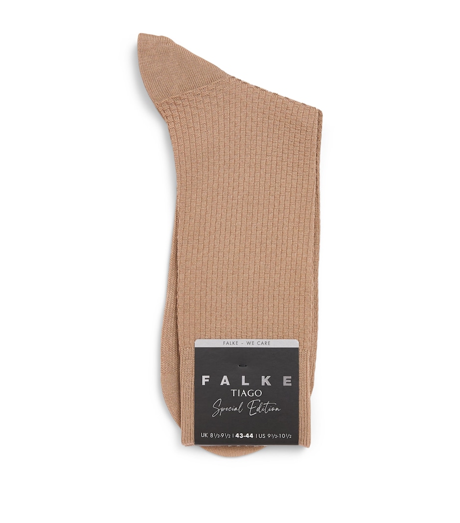 Falke Mens Cotton-Blend Tiago Special Socks Sesame Image 1