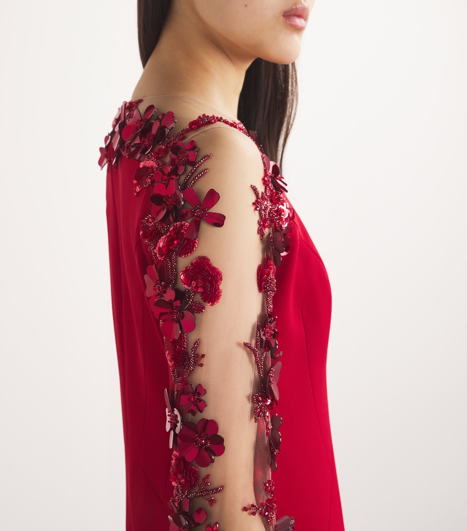 Crepe Embellished Gown SCARLET/SCARLET Image 4