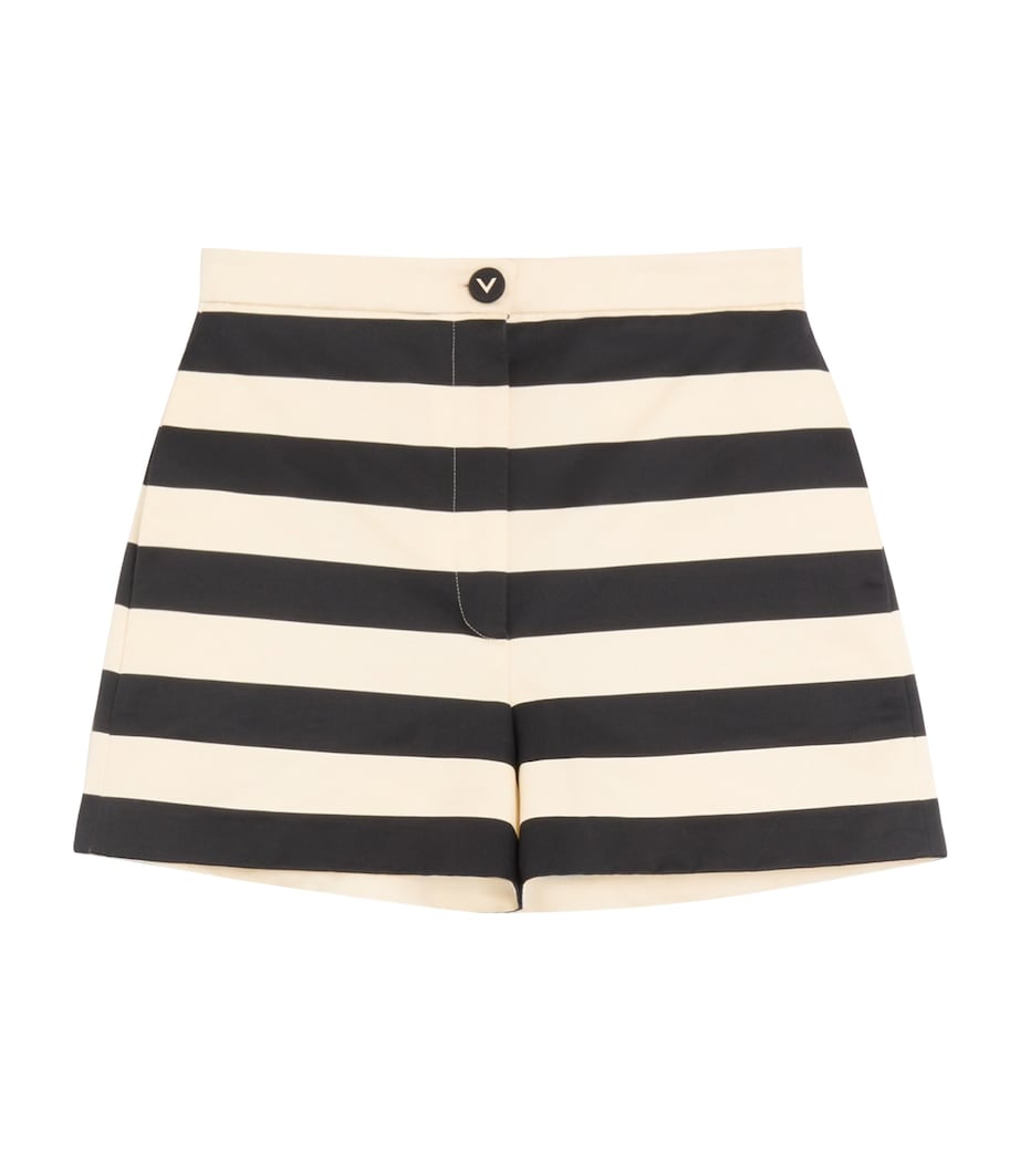 Valentino Womens Cotton Barré Stripe Shorts Image 1