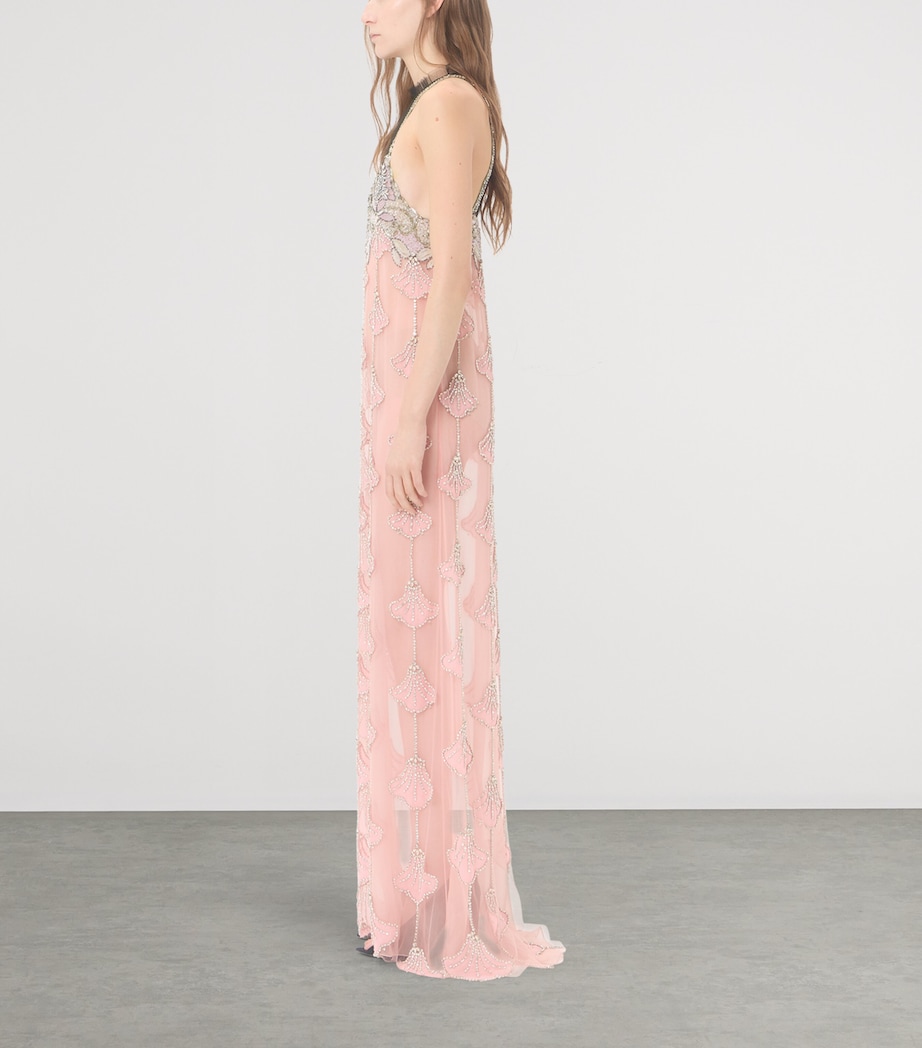 Valentino Womens Embellished Tulle Gown Cuz Image 3