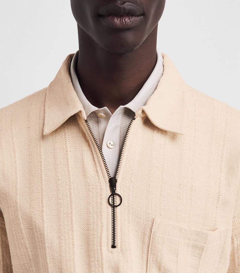 Oliver Spencer Mens Lorimer Half-Zip Sweatshirt Cream Image 3