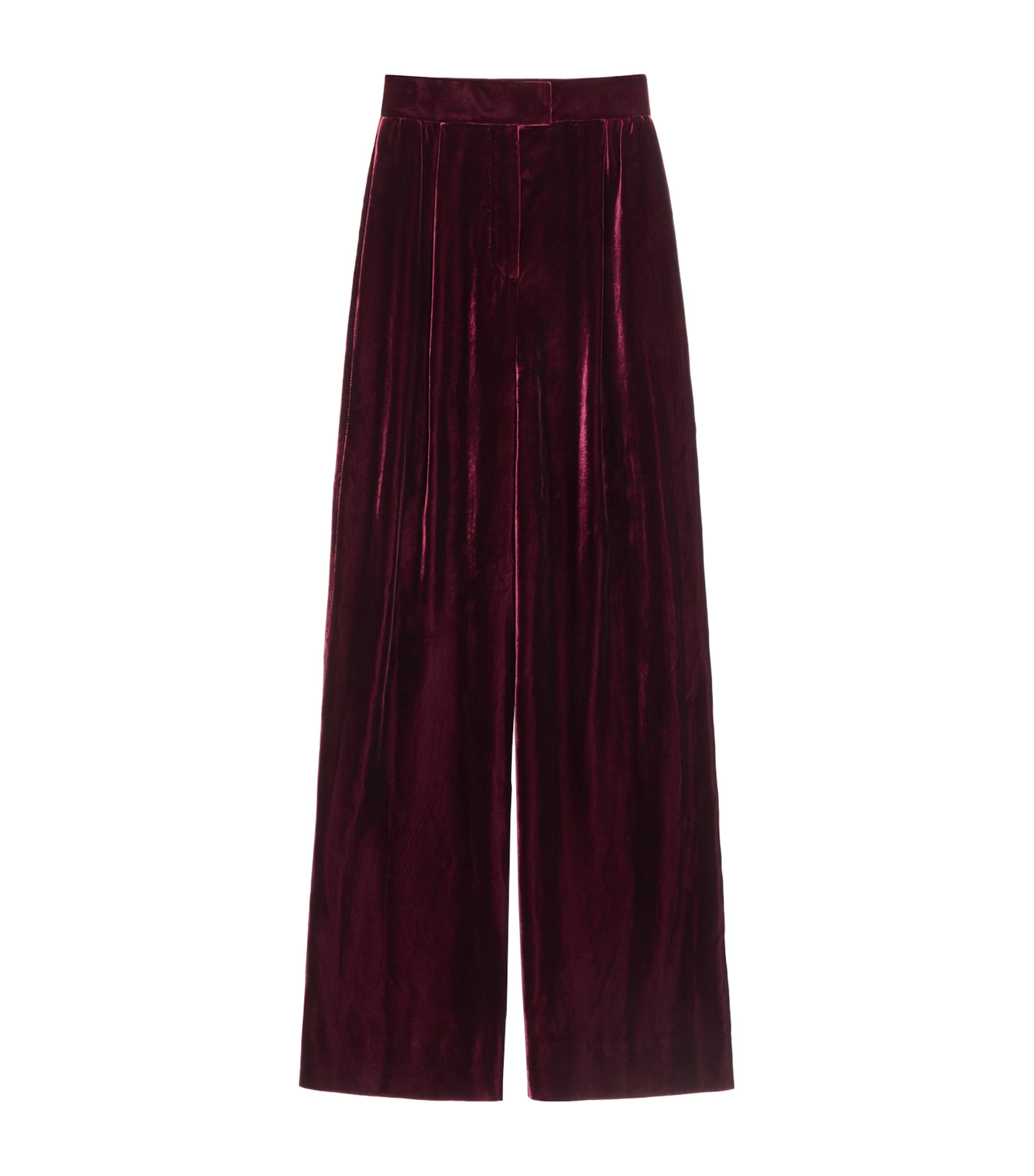 Valentino Womens Velvet Wide-Leg Trousers Image 1