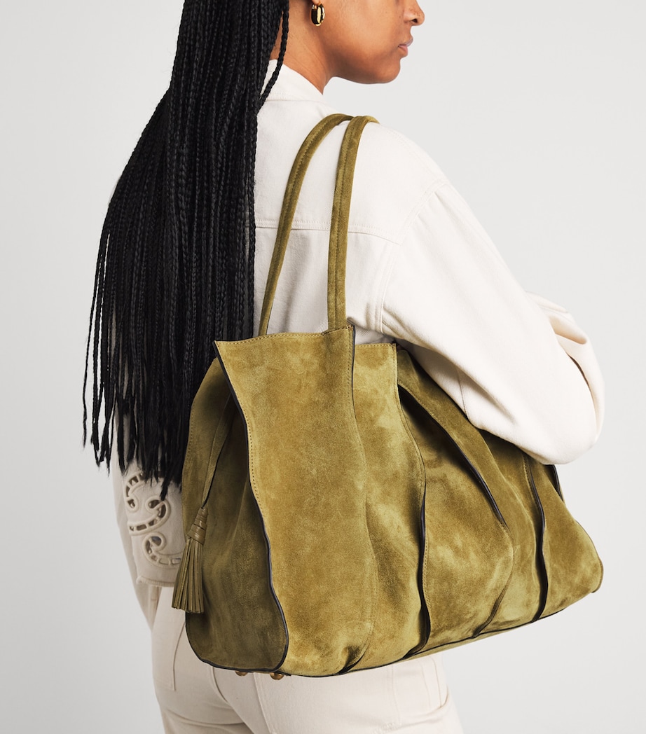 Ulla Johnson Womens Suede Adria Tote Bag Olive Image 2
