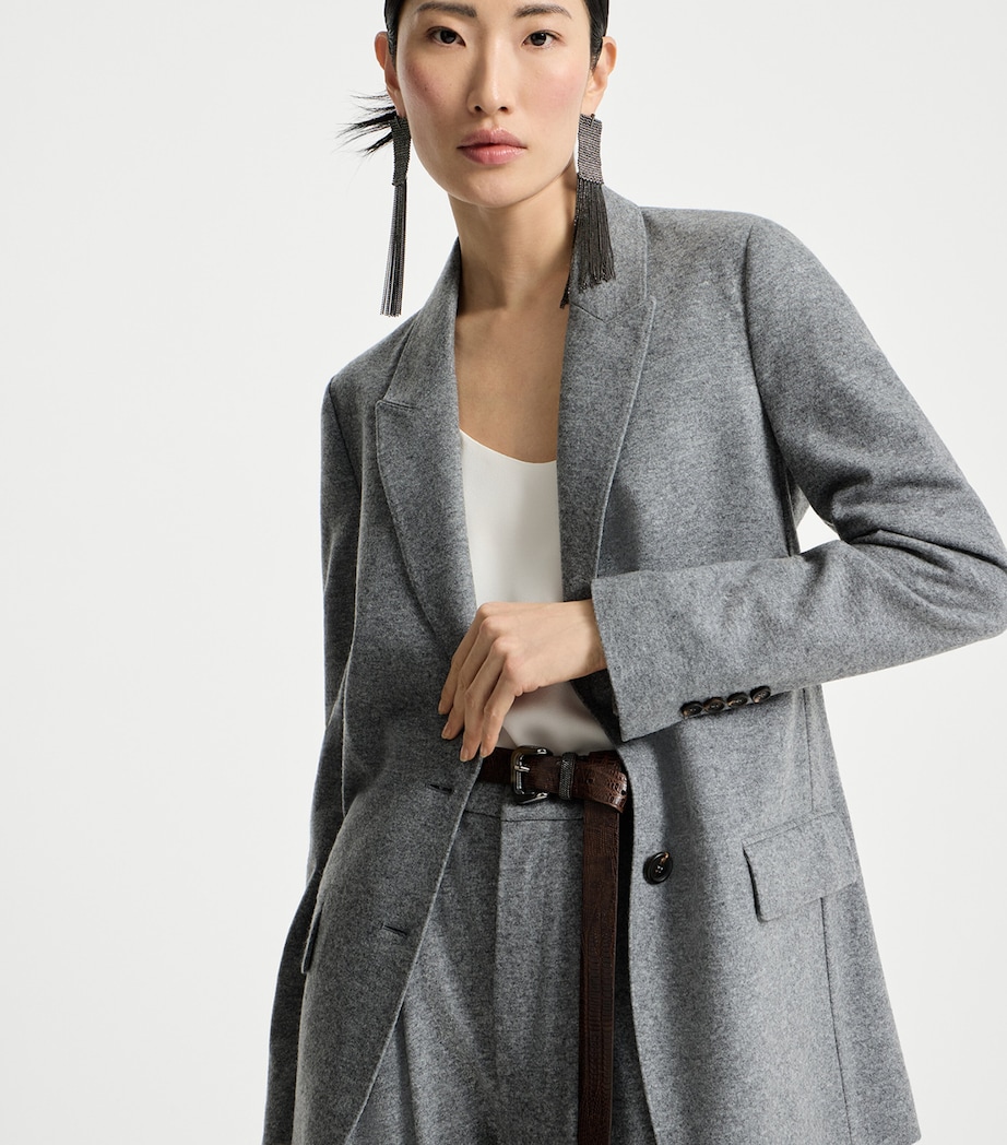 Brunello Cucinelli Womens Cashmere Deconstructed Blazer Image 4