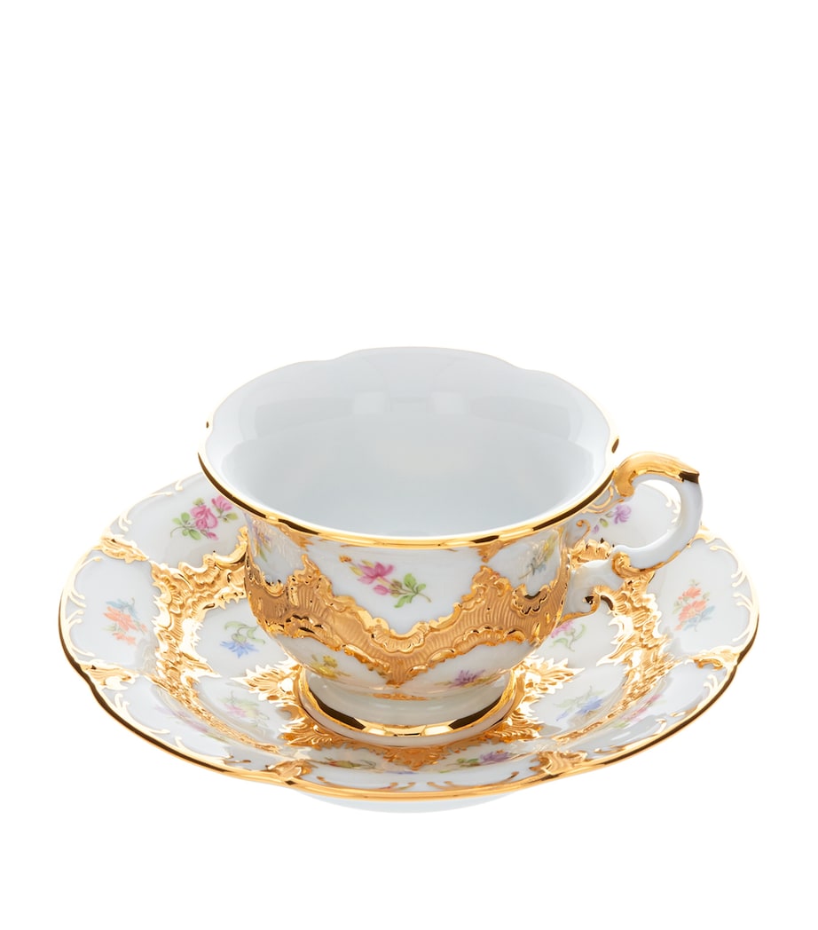 Meissen B-Form Espresso Teacup and Saucer Gold Image 1