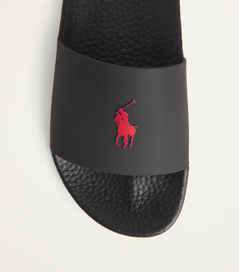 Polo Ralph Lauren Polo Pony Slides Black/red Pp Image 6