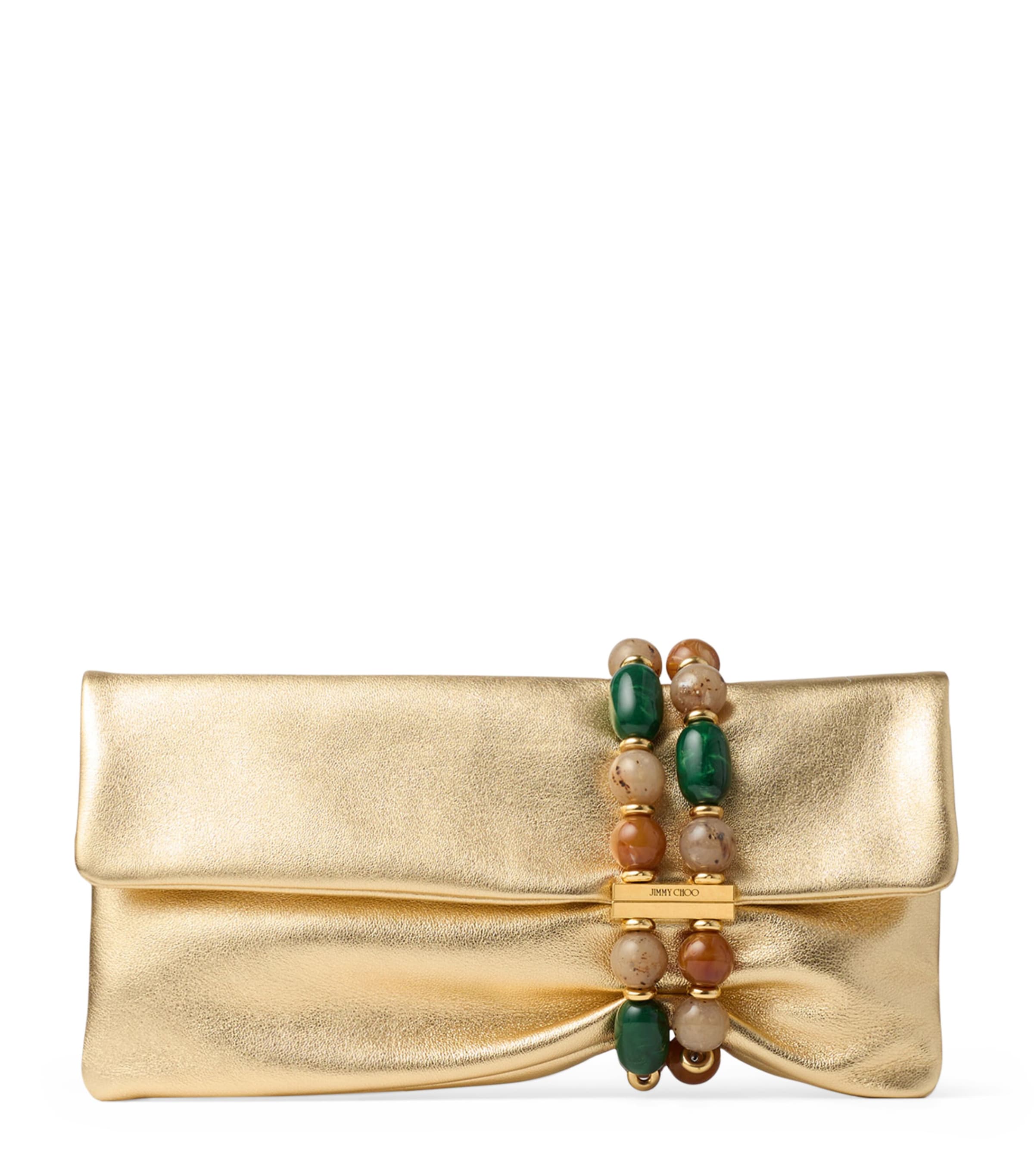 Jimmy Choo Zandra Lambskin Clutch Bag Gold/multi/gold Image 1