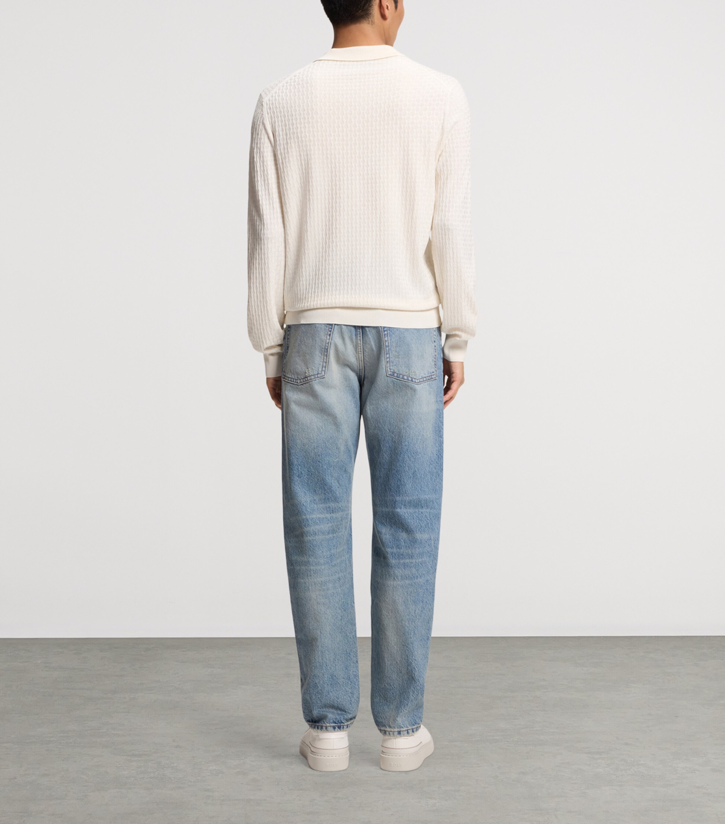 BOSS Mens Silk Polo Sweater Image 3