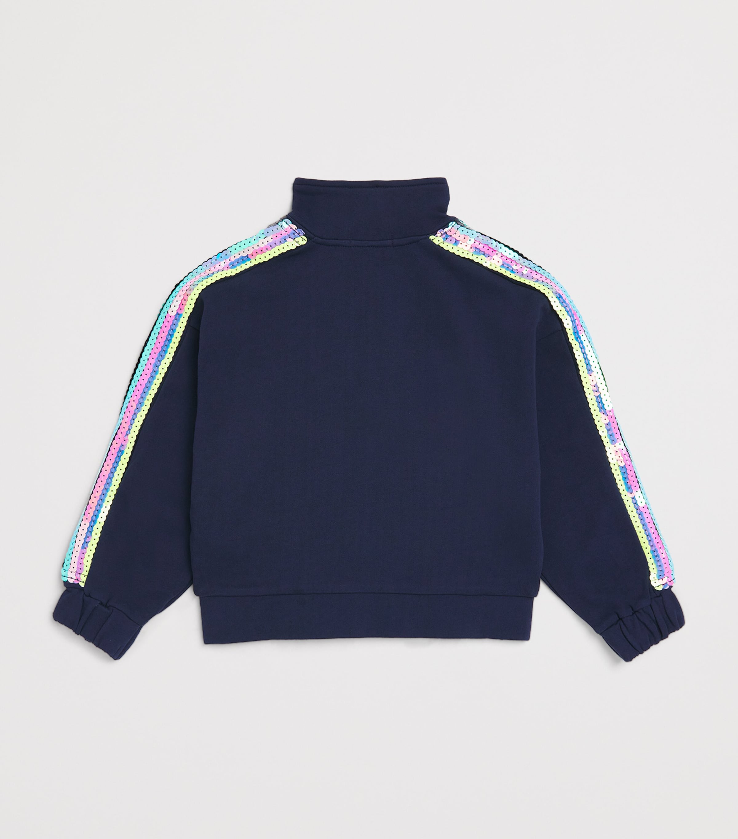 Billieblush Cotton Sequin Zip-Up Sweatshirt (2-12 Years) Navy Image 2