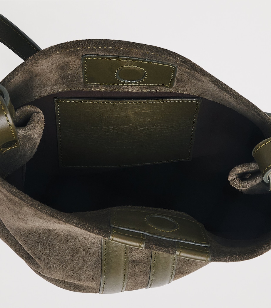 Small Suede Cross-Body Bag OLIVE Image 4