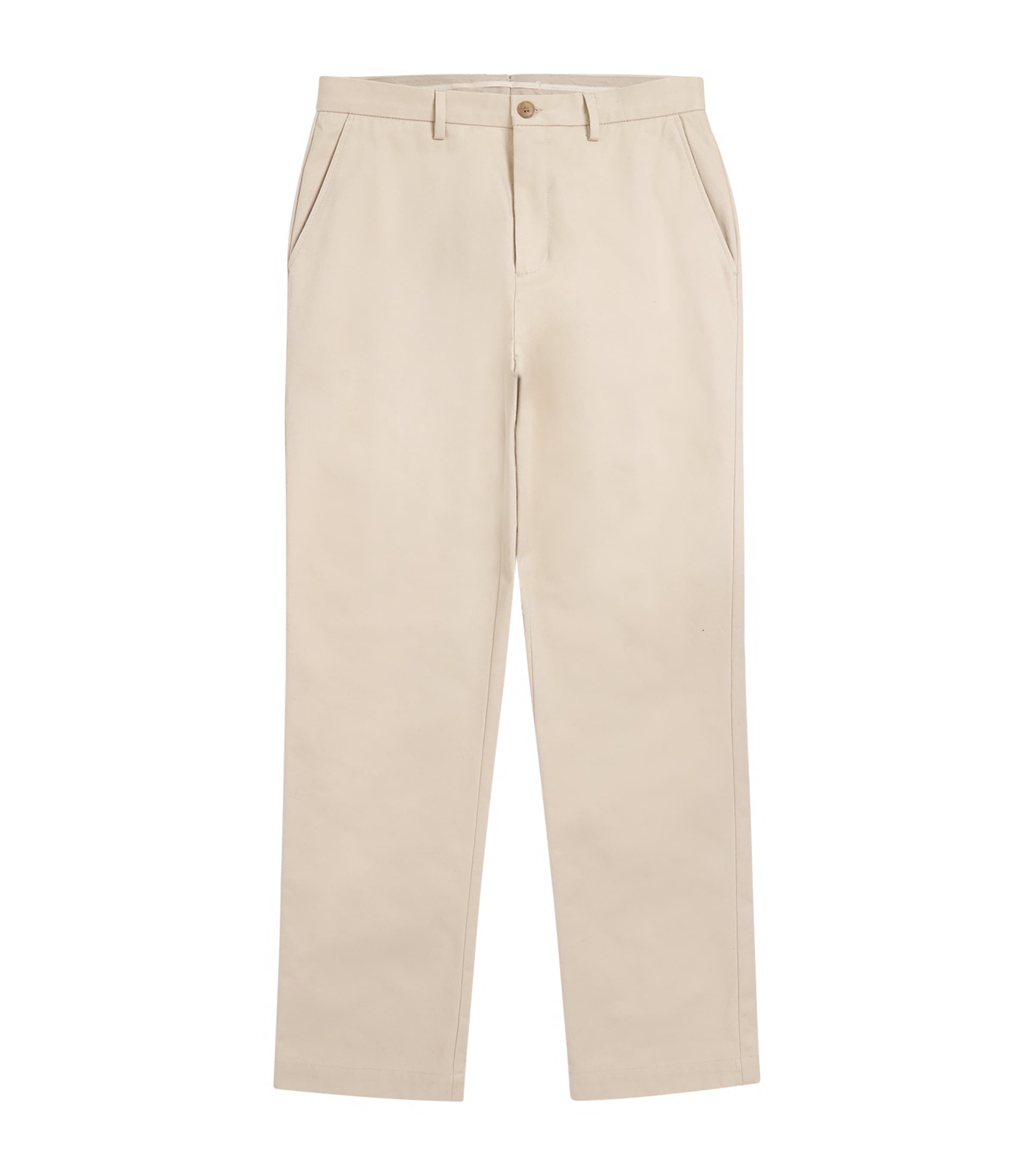 Sunspel Mens Cotton Drill Trousers Light Stone Image 1