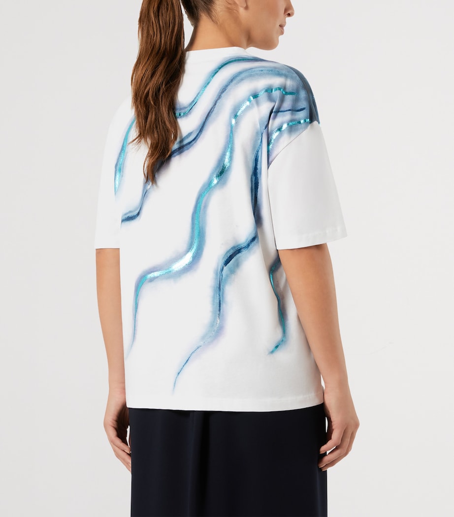 Marina Rinaldi Womens Cotton Printed T-Shirt Optical White Image 4
