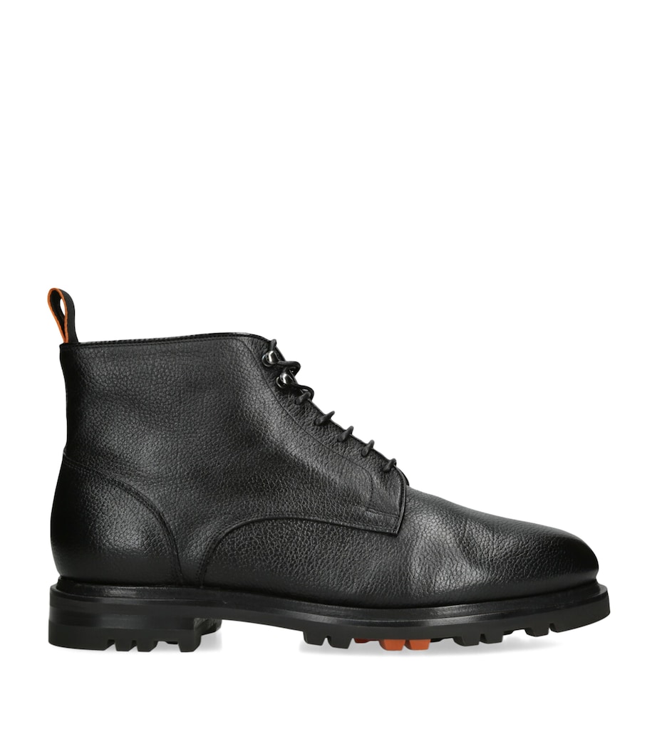 Leather Colin Lace-Up Boots BLACK Image 1