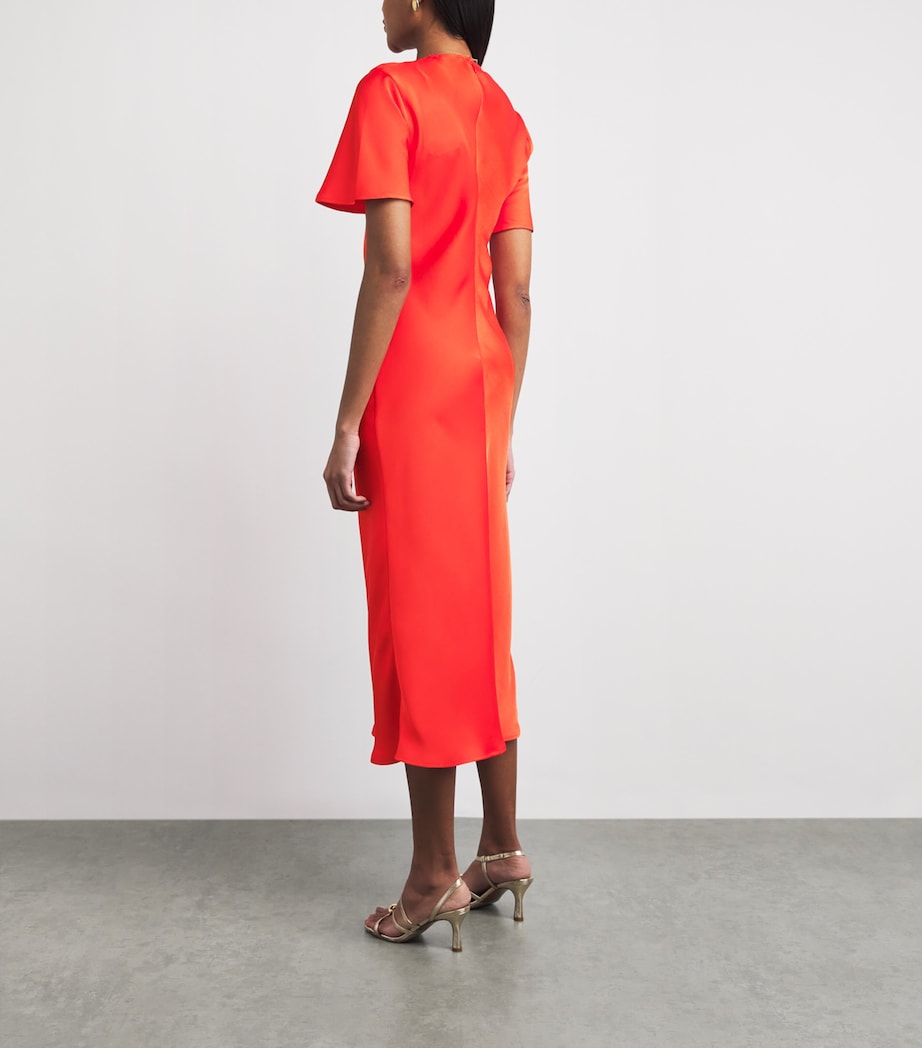 Claudie Pierlot Womens Satin Midi Dress Tangerine Image 4
