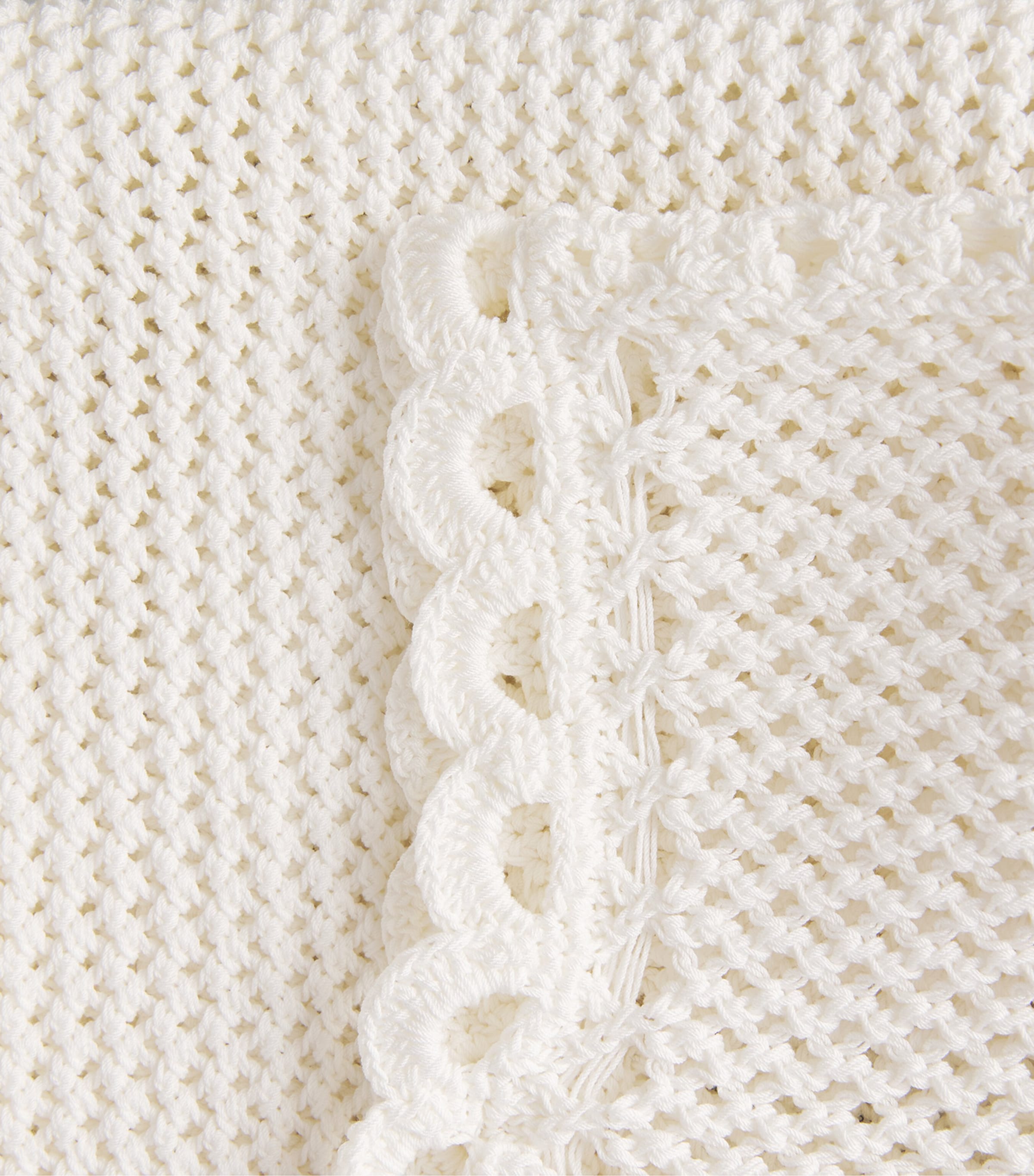 Erdem Womens Cotton Crochet Peplum Cardigan Ivory Image 6