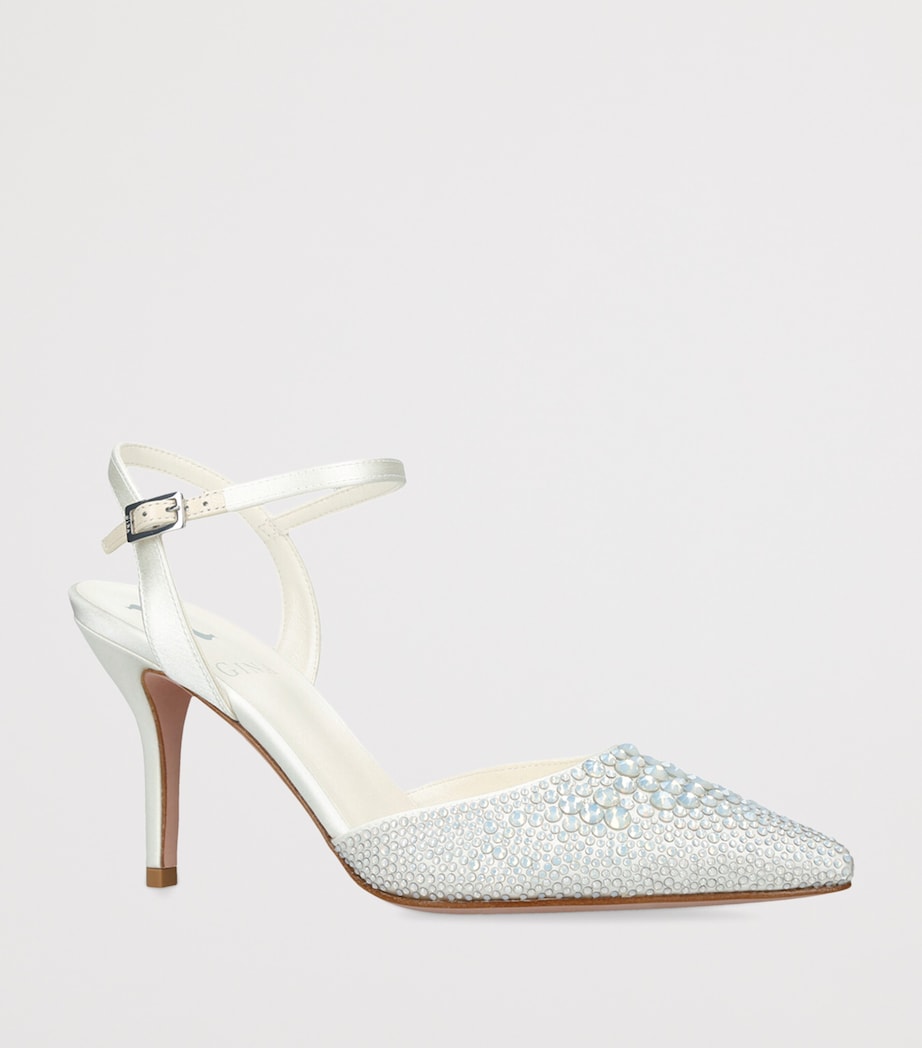 Satin Embellished Karla Pumps 85 CREAM COMB Image 3