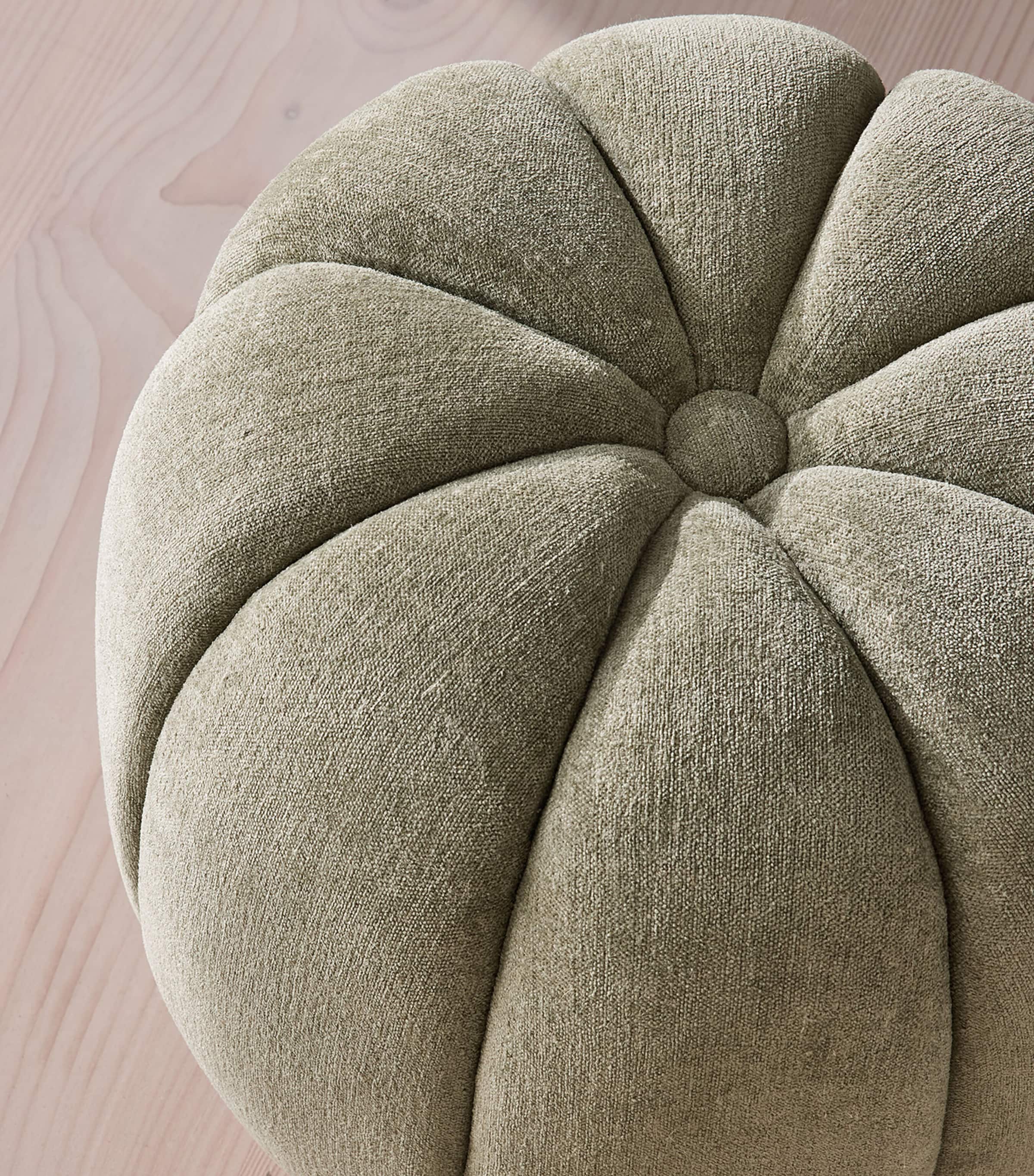 Soho Home Linen Chenille Sofia Footstool Green Image 2