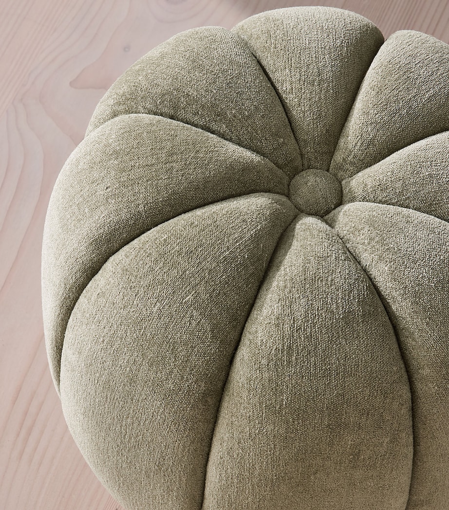 Soho Home Linen Chenille Sofia Footstool Green Image 2