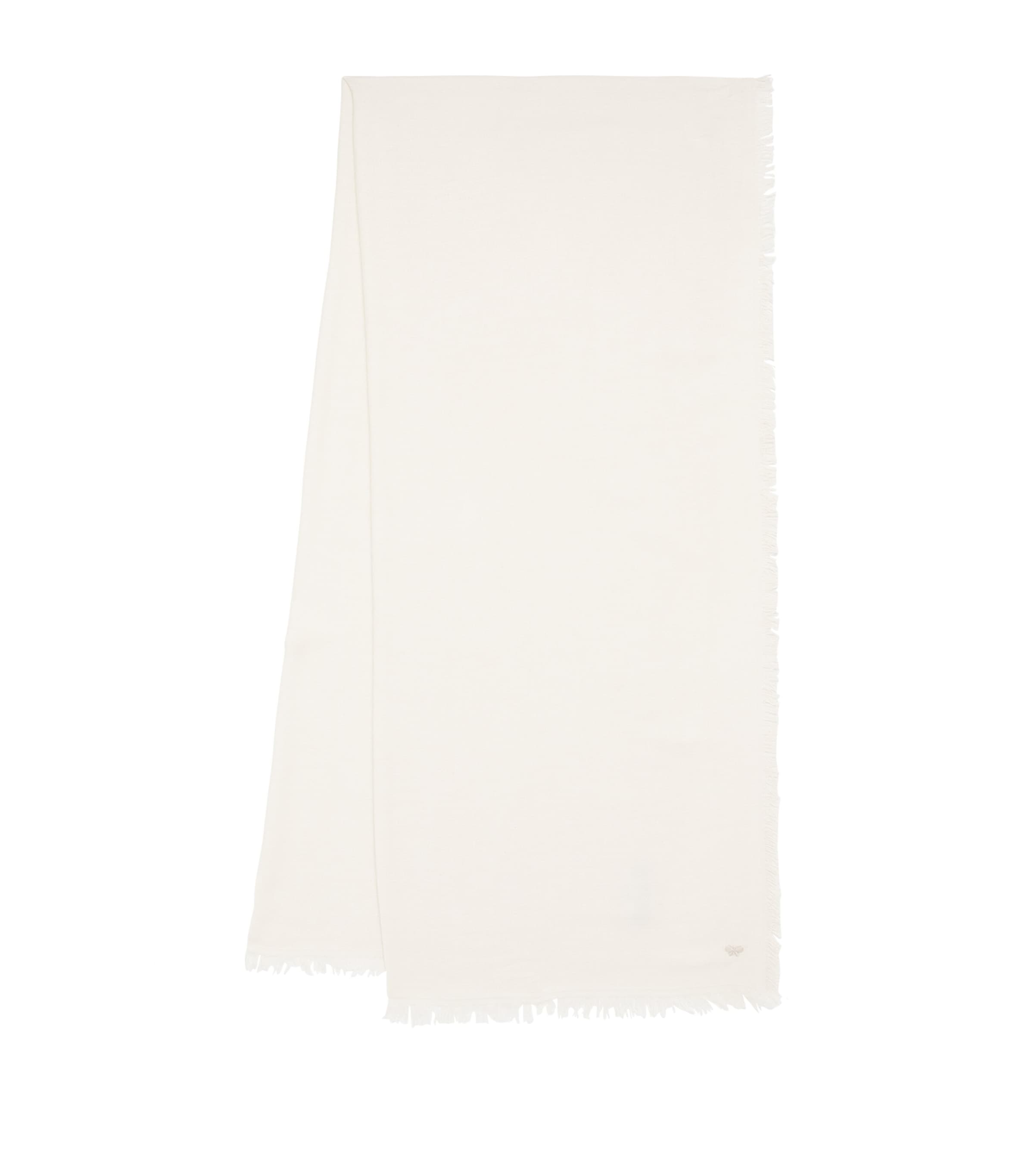 Weekend Max Mara Woven Fringed Scarf In White
