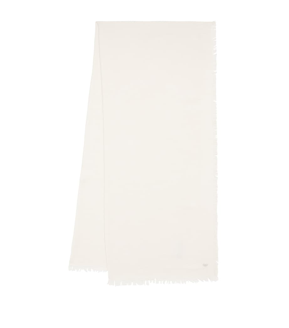 Woven Fringed Scarf IVORY Image 1