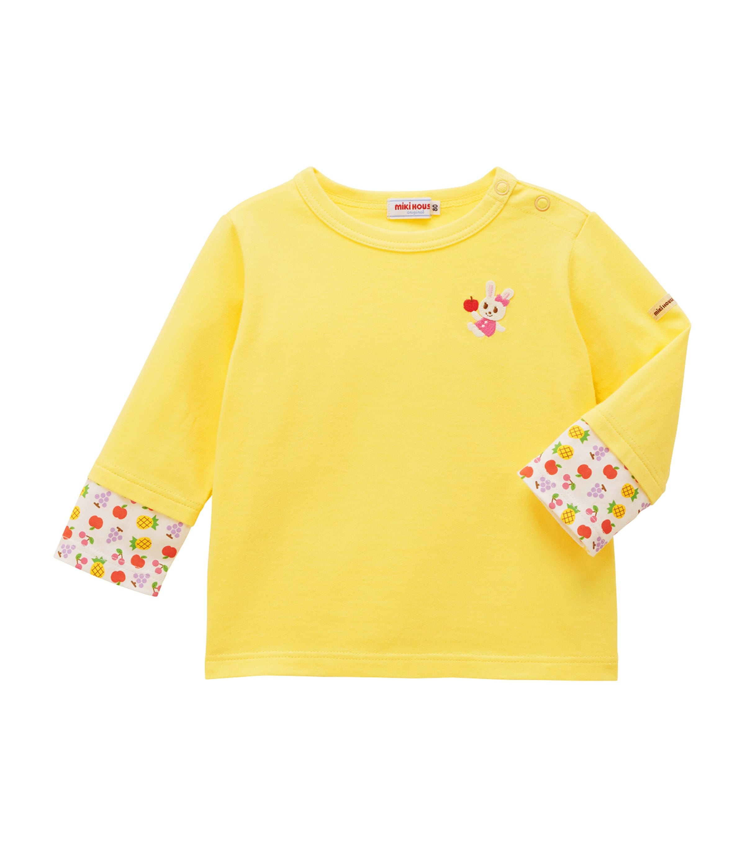 Miki House Cotton Usako Bunny T-shirt In Yellow